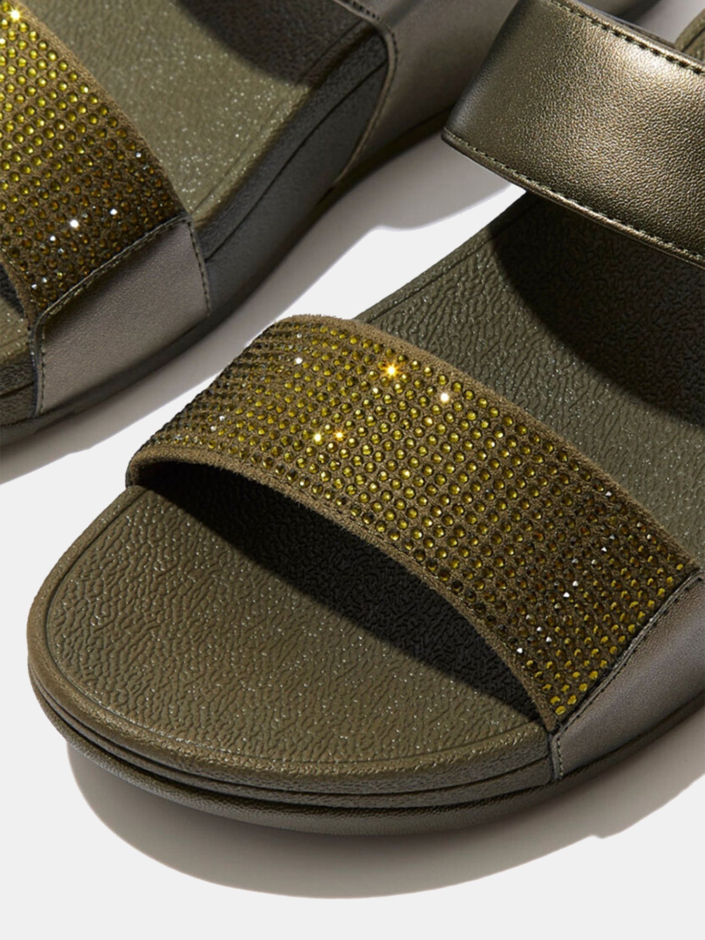 Fitflop Lulu Women's Crystal Slides #color_Green