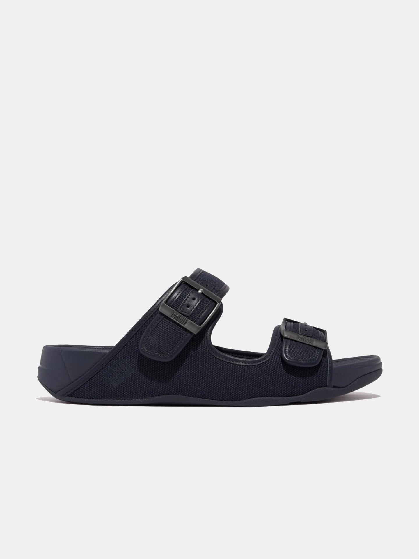 Fitflop Men's Gogh Moc Buckle Canvas Slides #color_Navy