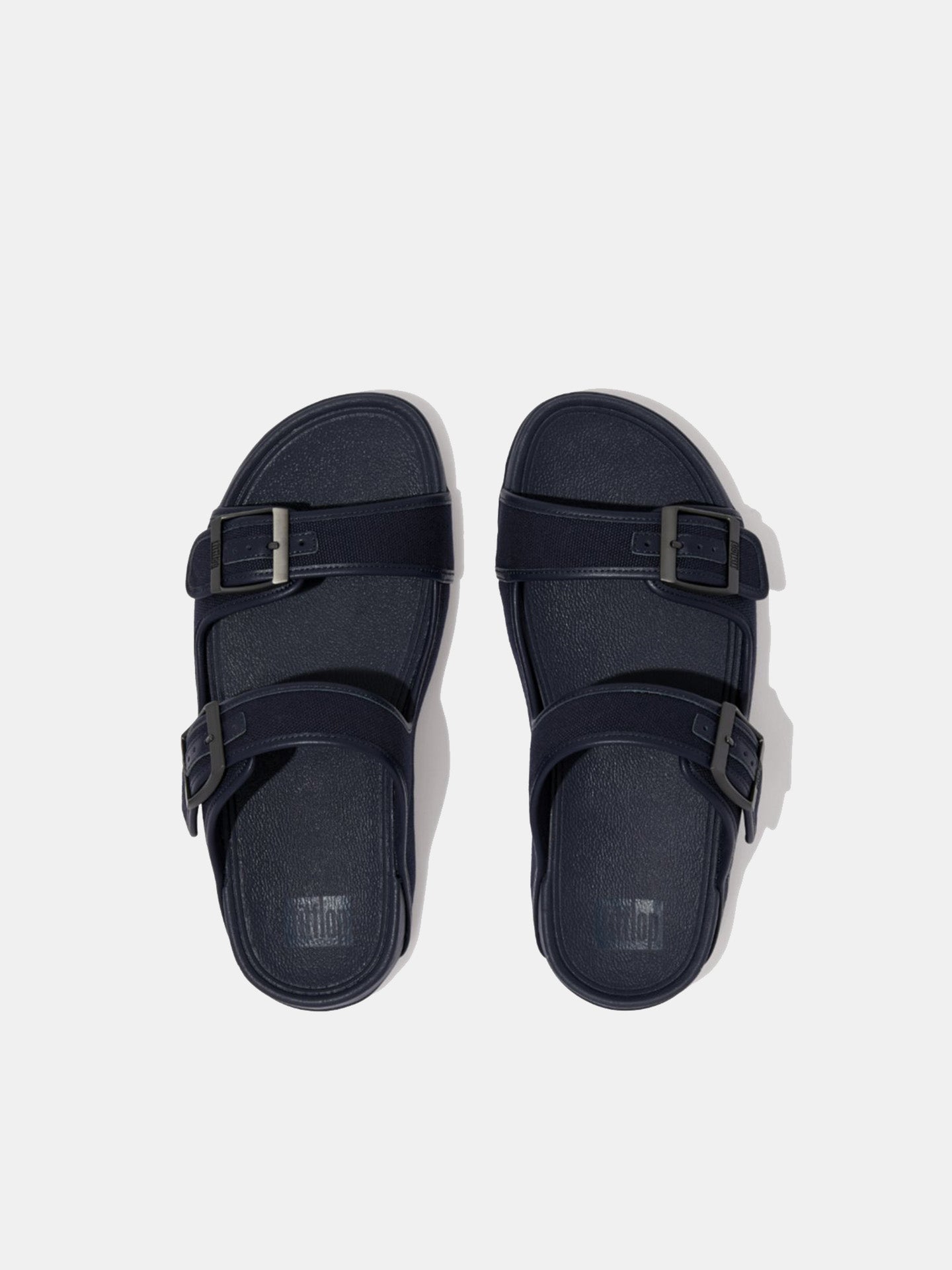 Fitflop Men's Gogh Moc Buckle Canvas Slides #color_Navy