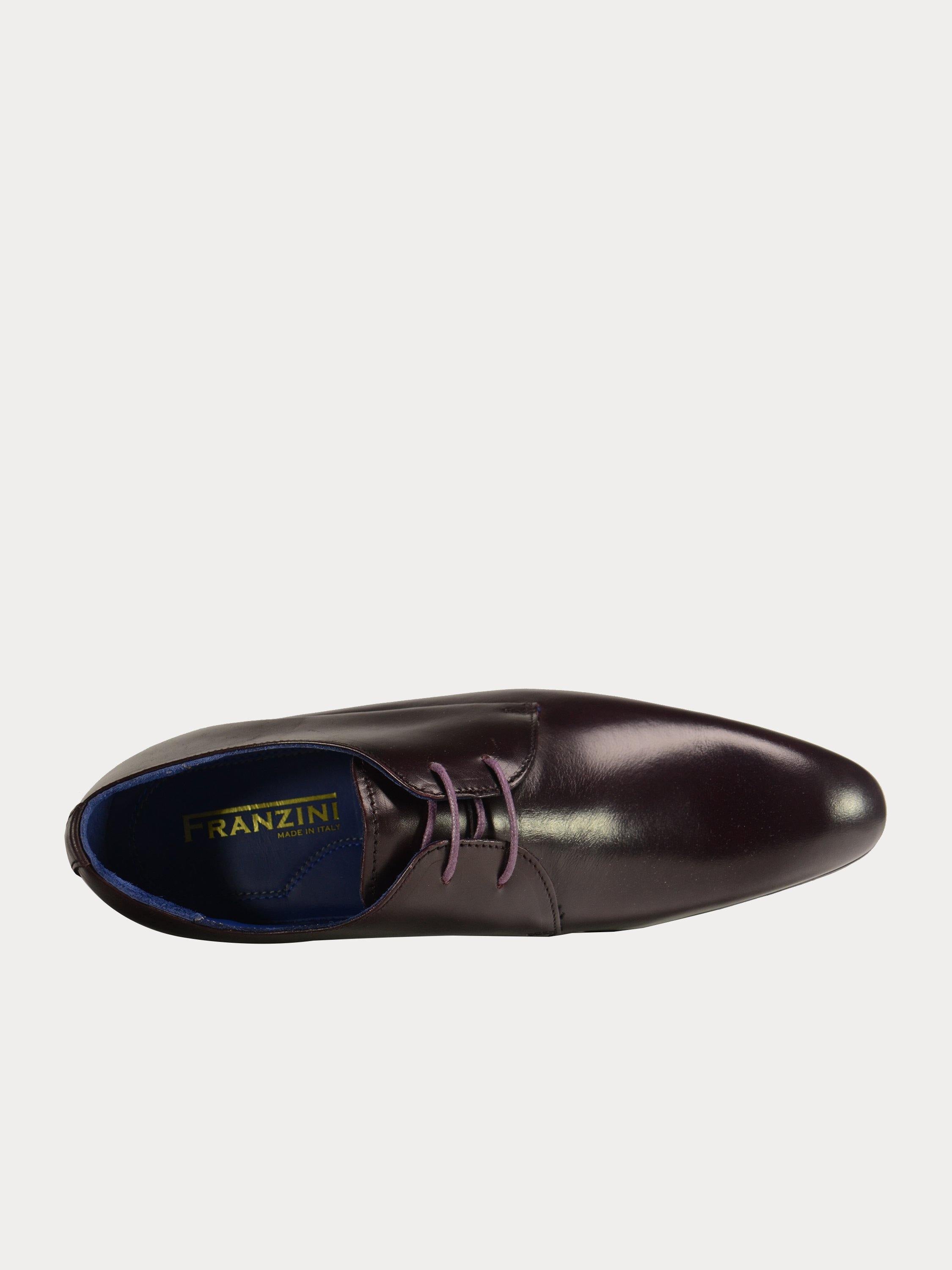 Franzini Men Formal Lace Up Leather Shoes #color_Maroon