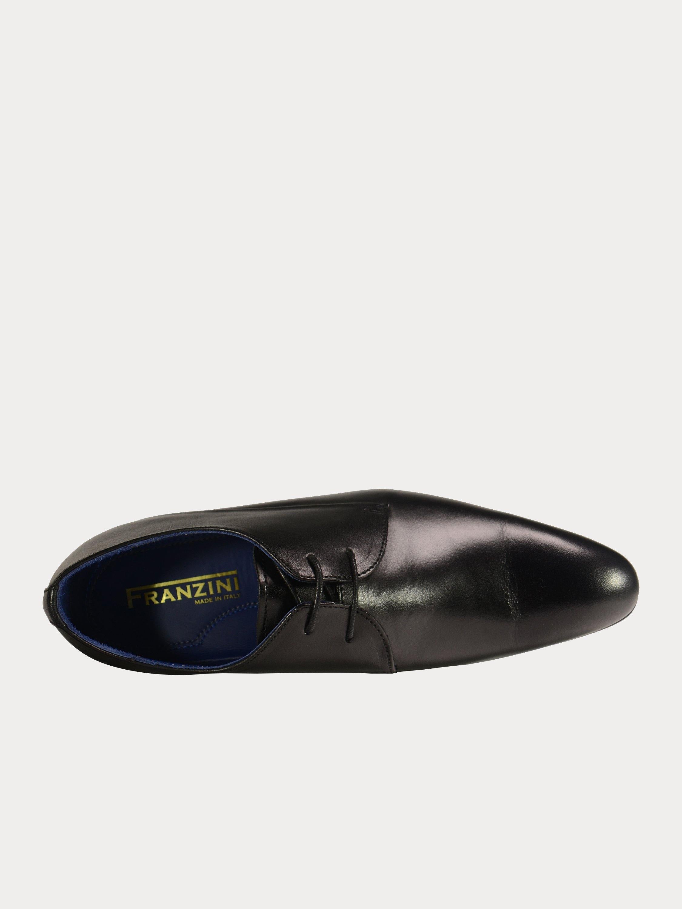 Franzini Men Formal Lace Up Leather Shoes #color_Black