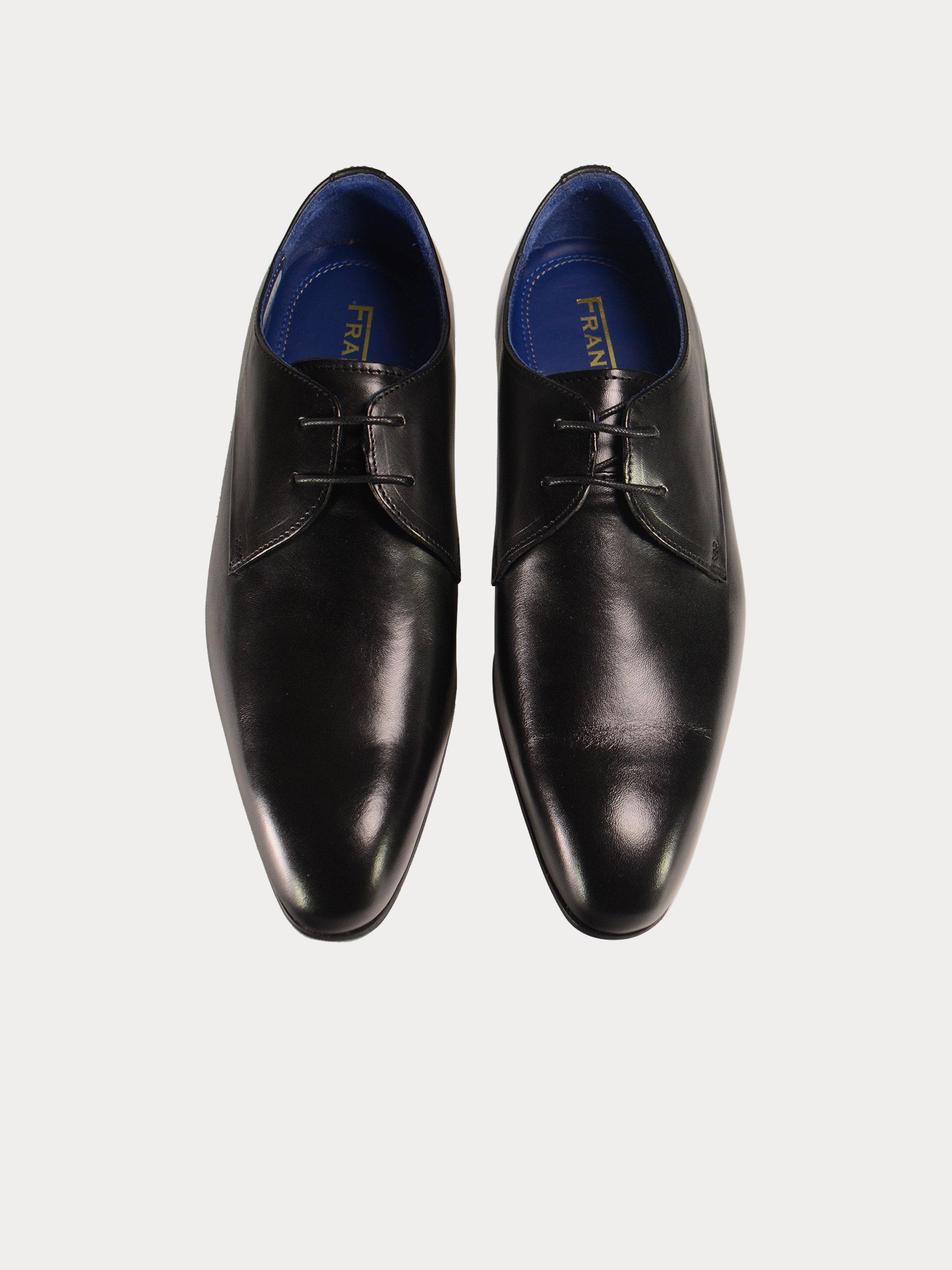 Franzini Men Formal Lace Up Leather Shoes #color_Black