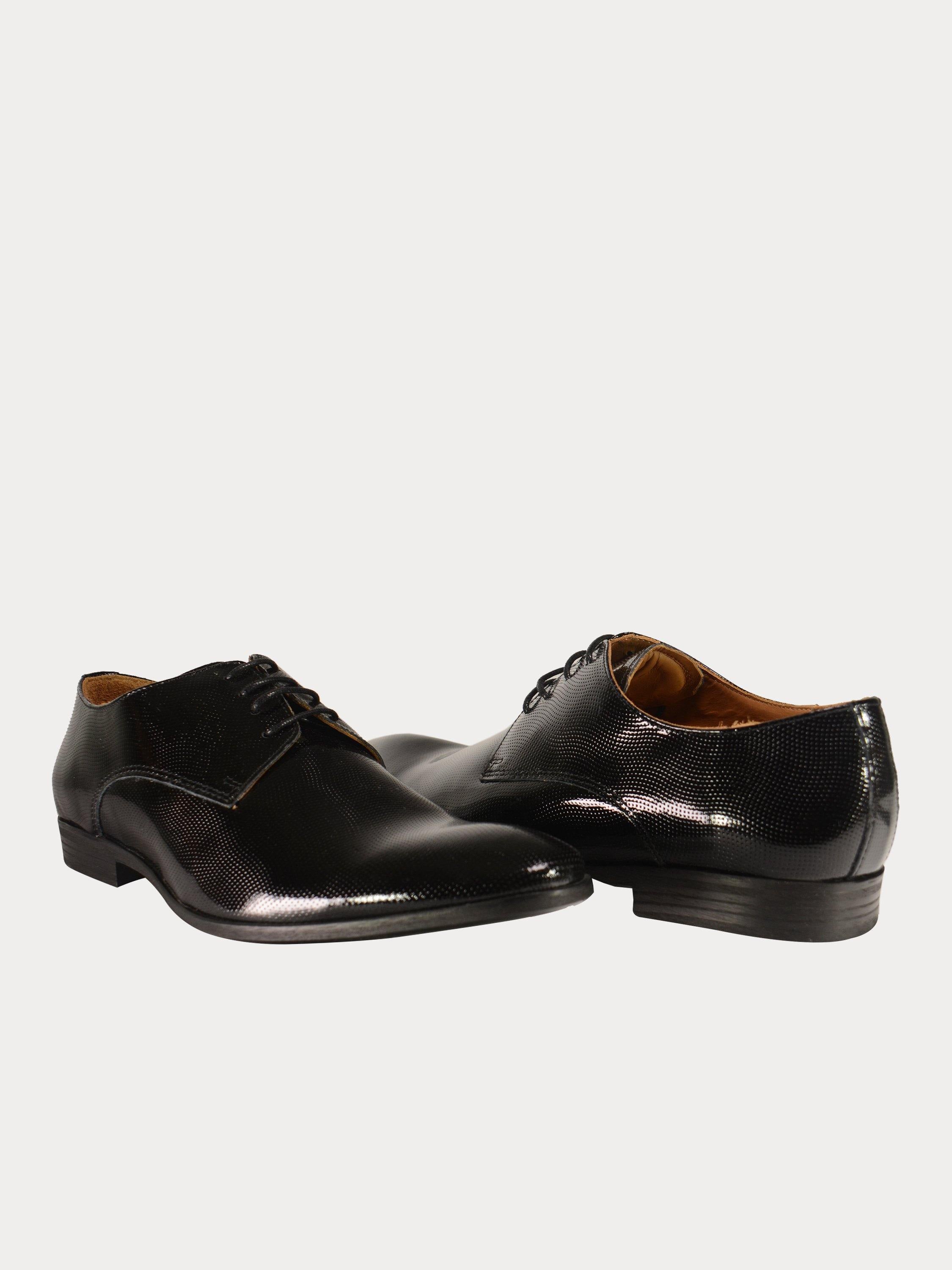 Franzini Men Formal Shoes in Black Leather #color_Black