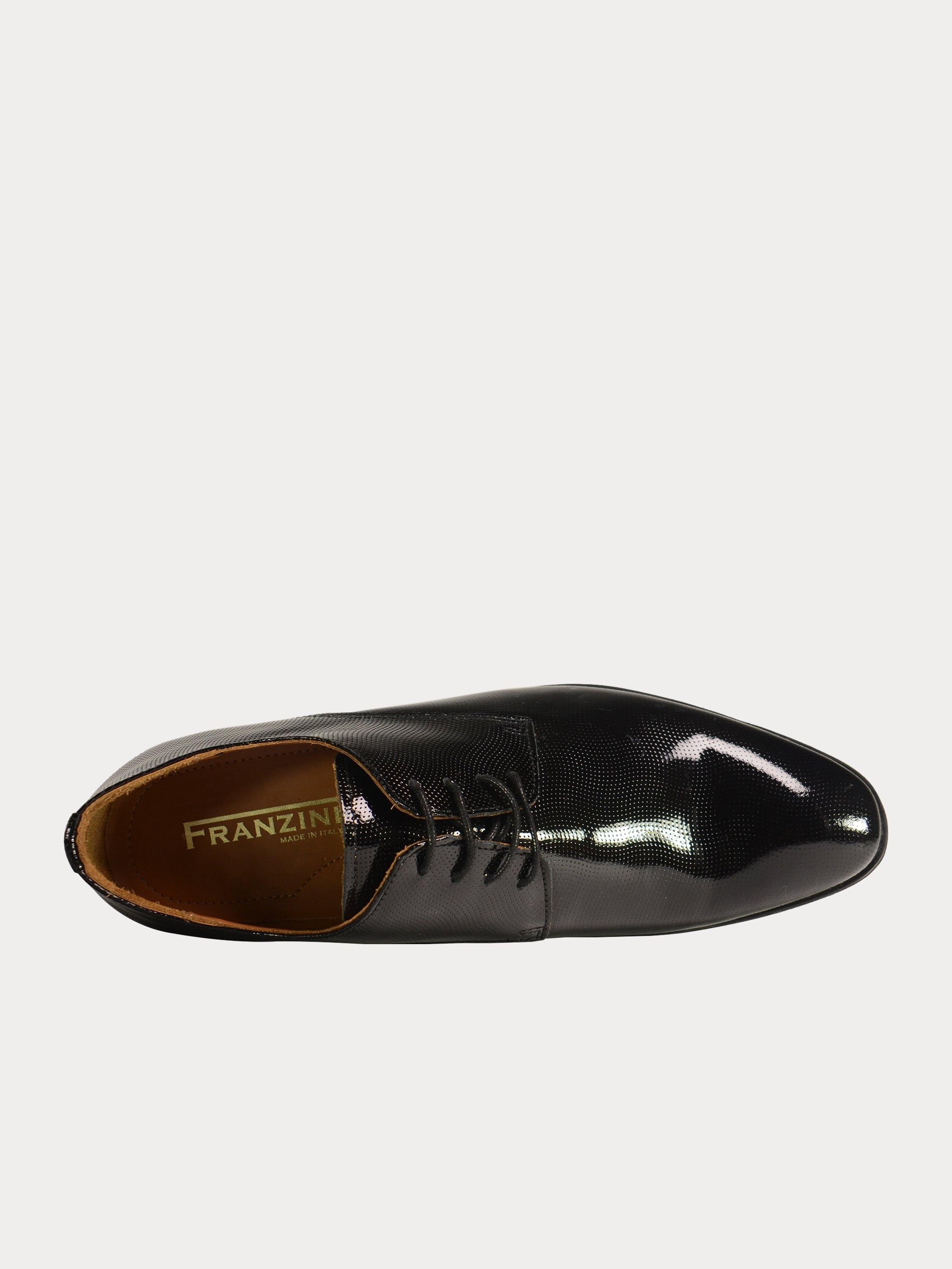 Franzini Men Formal Shoes in Black Leather #color_Black