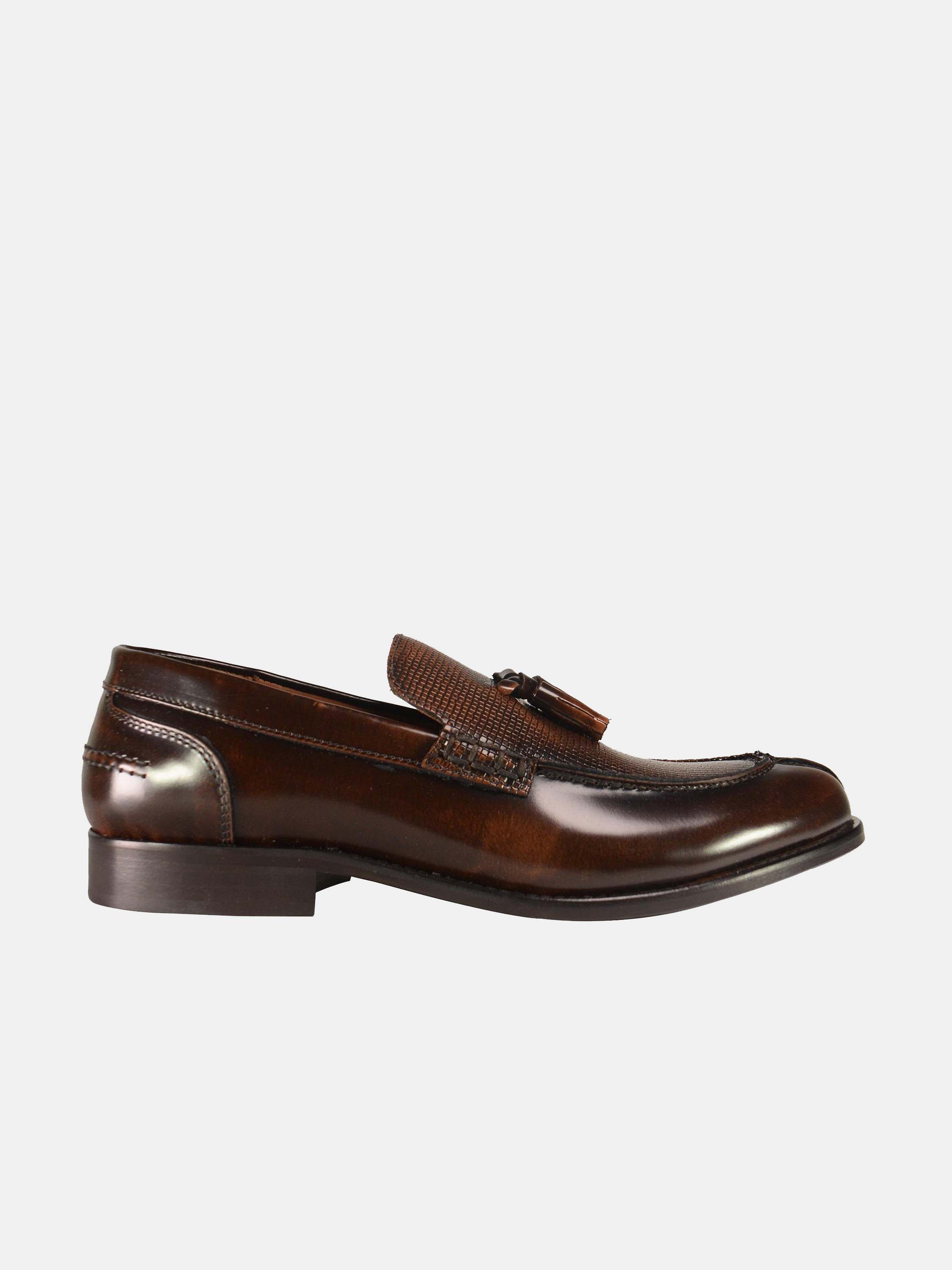 Franzini Men Formal Slip On Leather Shoes #color_Maroon