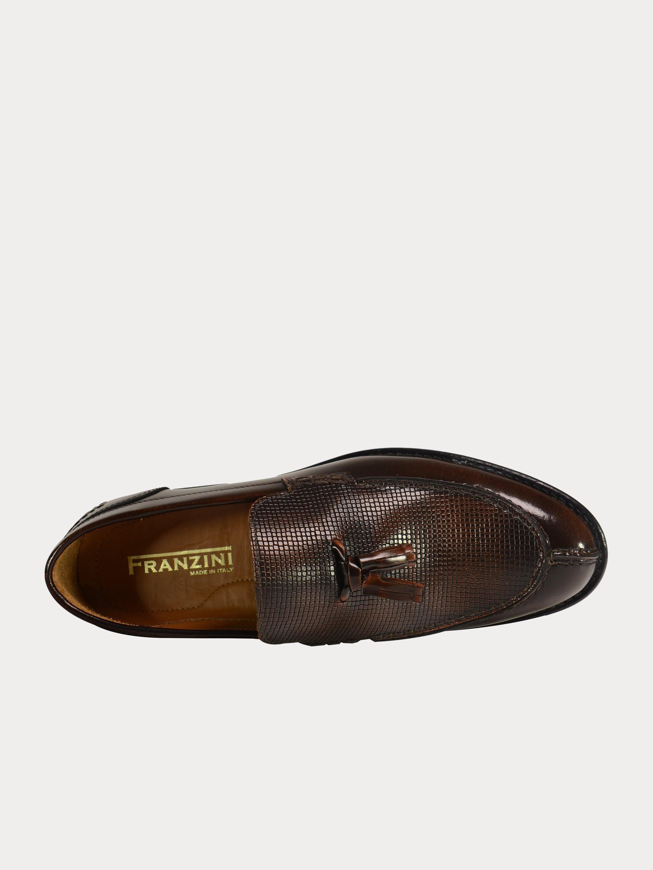 Franzini Men Formal Slip On Leather Shoes #color_Maroon
