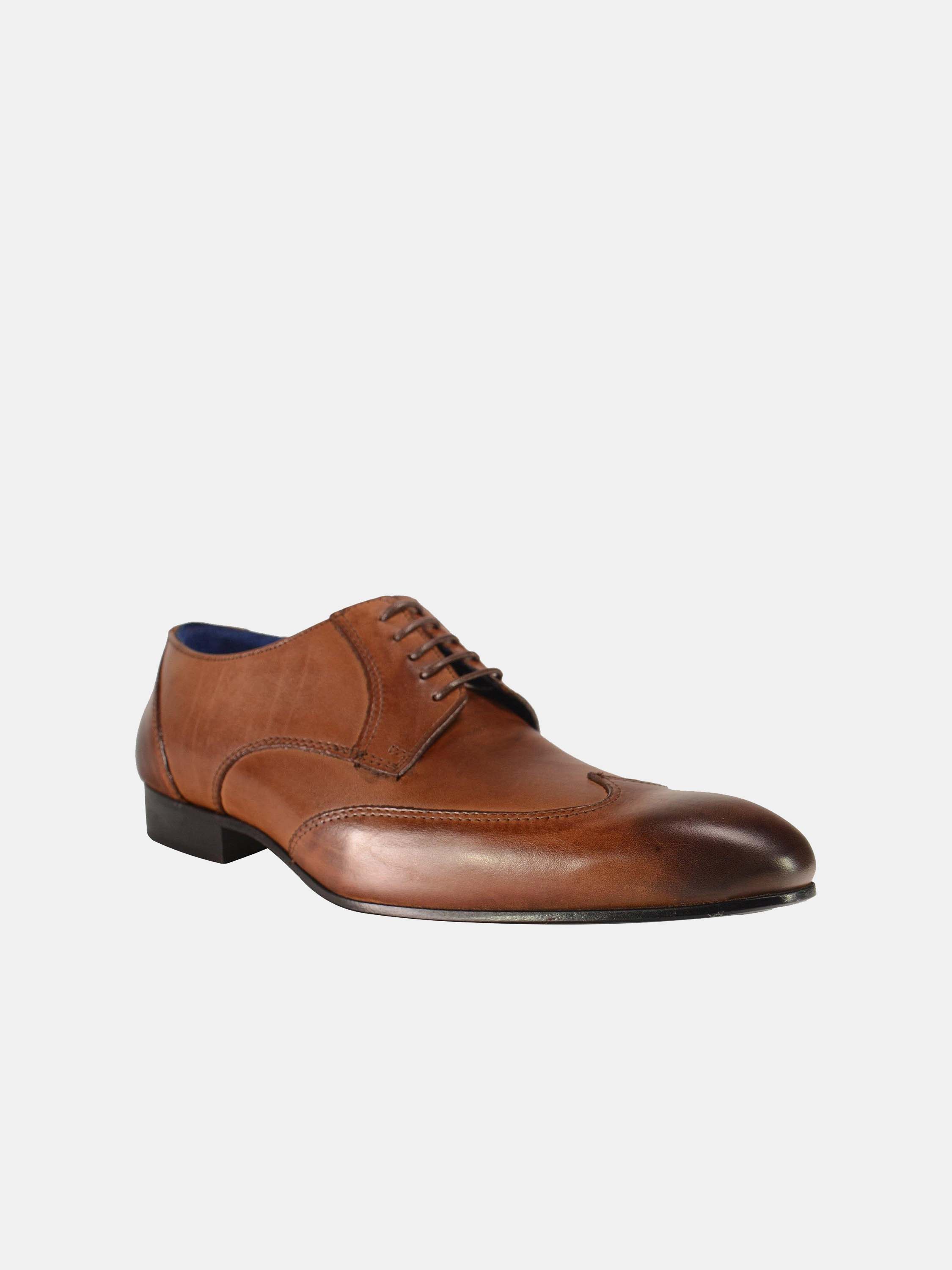 Franzini Men's Lace Up Formal Leather Shoes #color_Brown