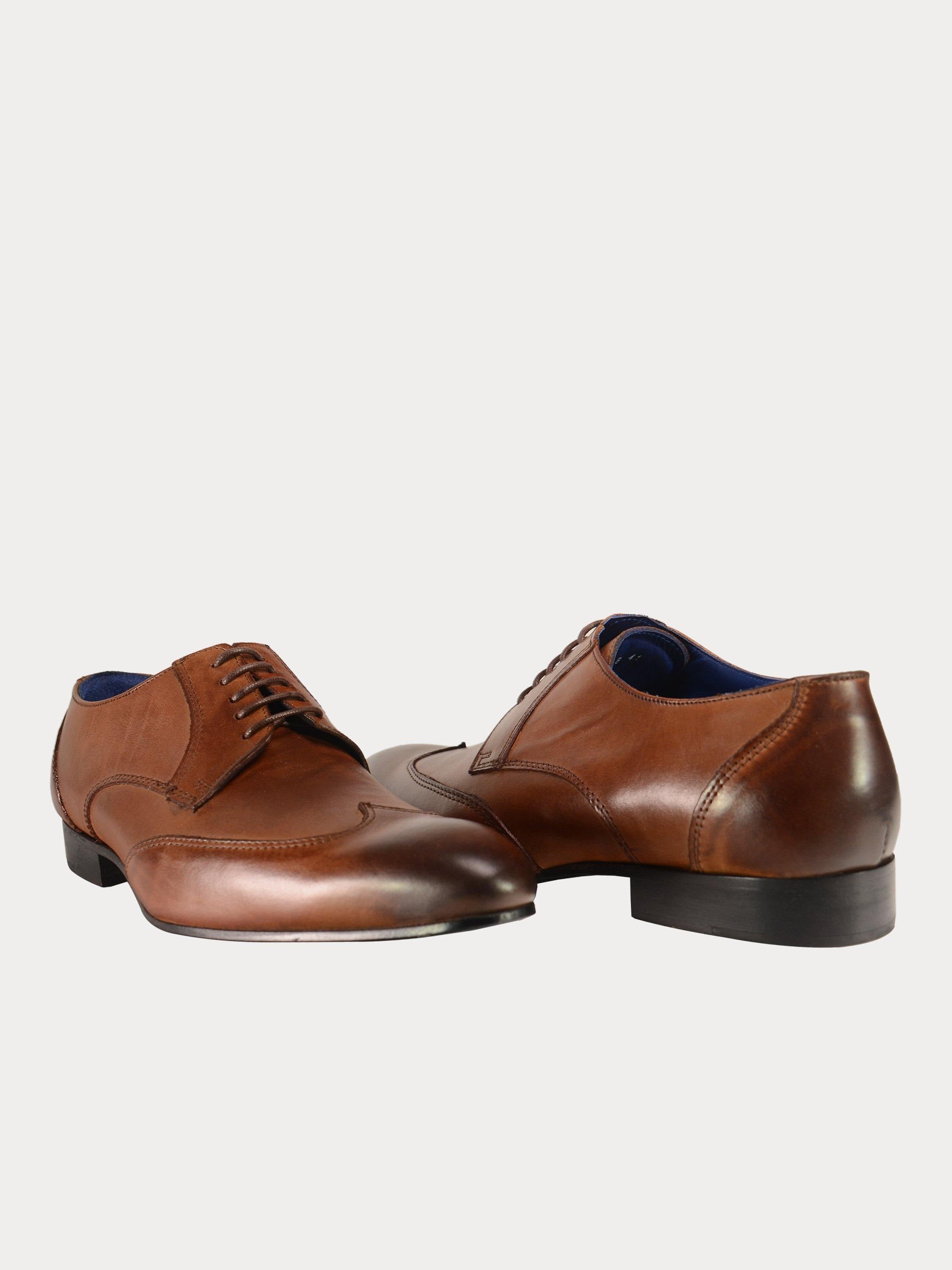 Franzini Men's Lace Up Formal Leather Shoes #color_Brown