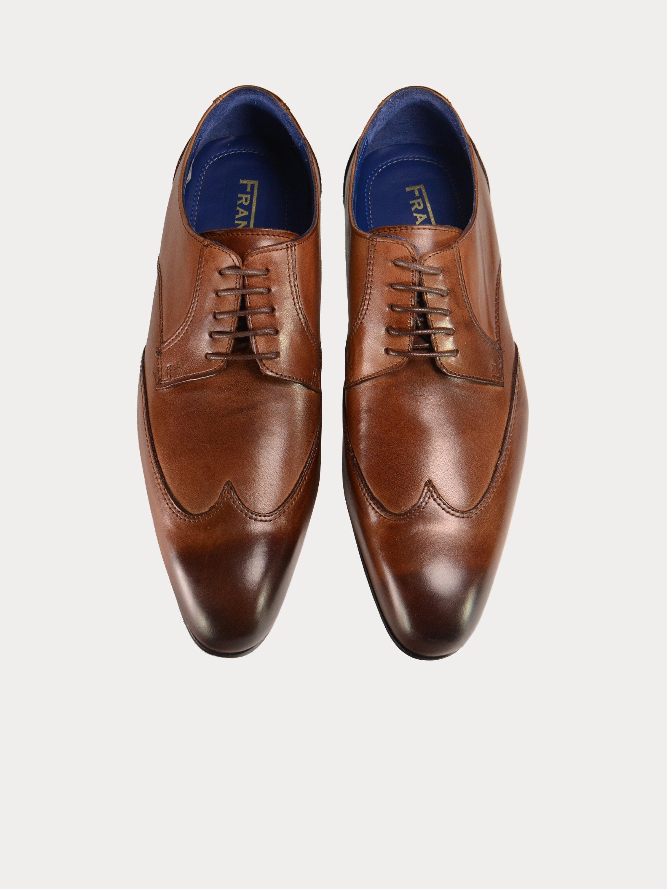 Franzini Men's Lace Up Formal Leather Shoes #color_Brown