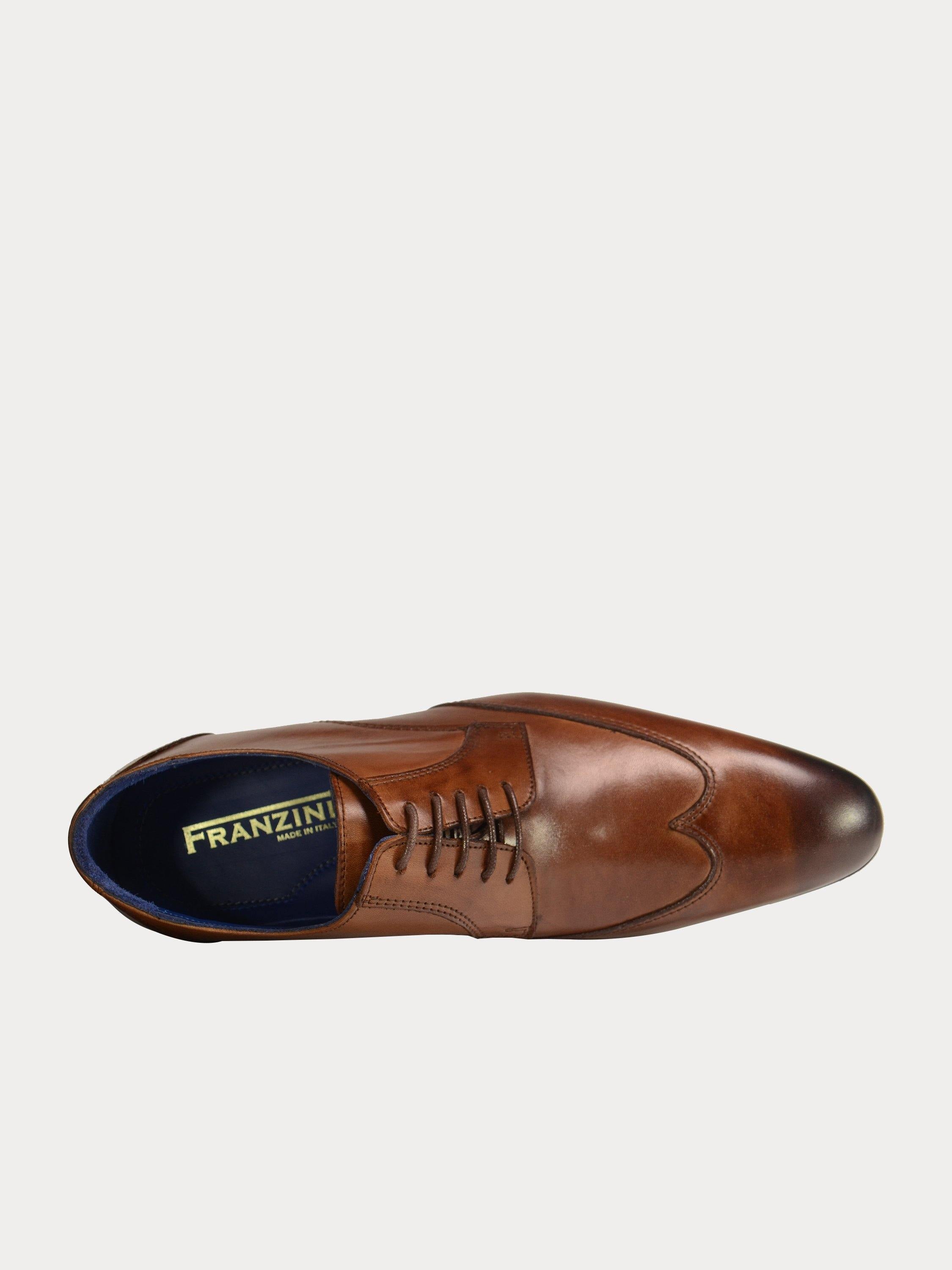 Franzini Men's Lace Up Formal Leather Shoes #color_Brown