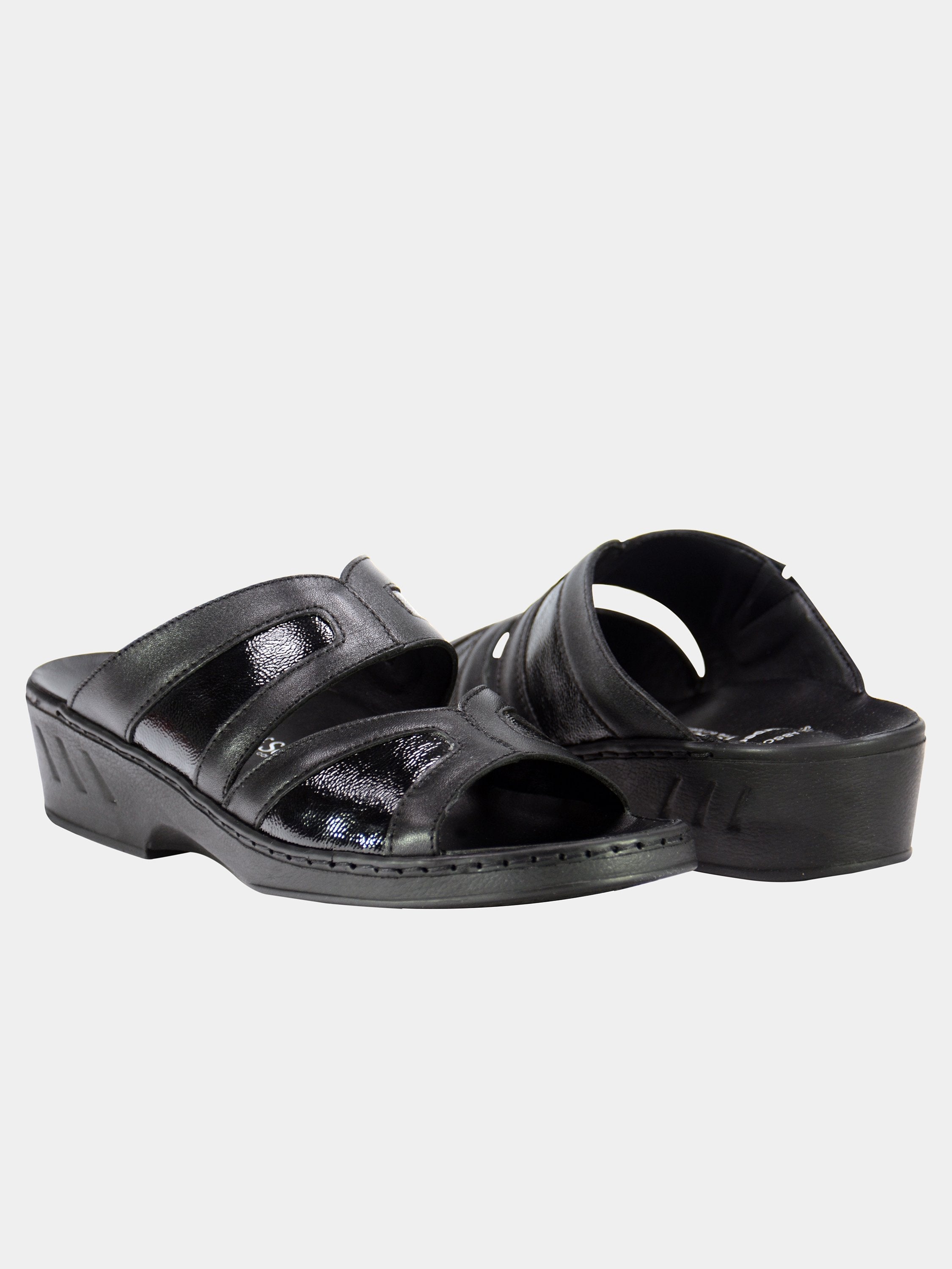 Josef Seibel Airped Insoled Slider Sandals #color_Black