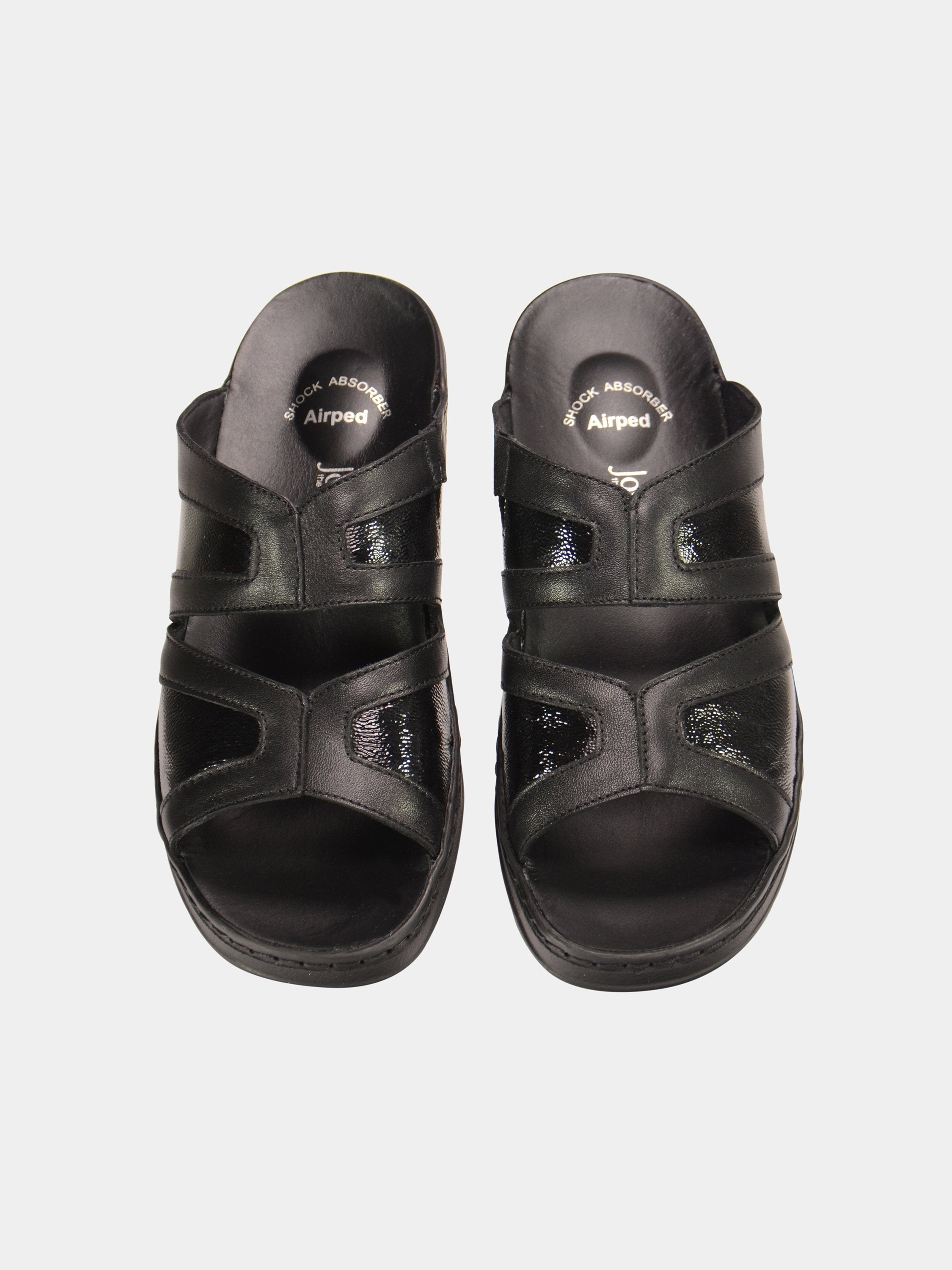 Josef Seibel Airped Insoled Slider Sandals #color_Black