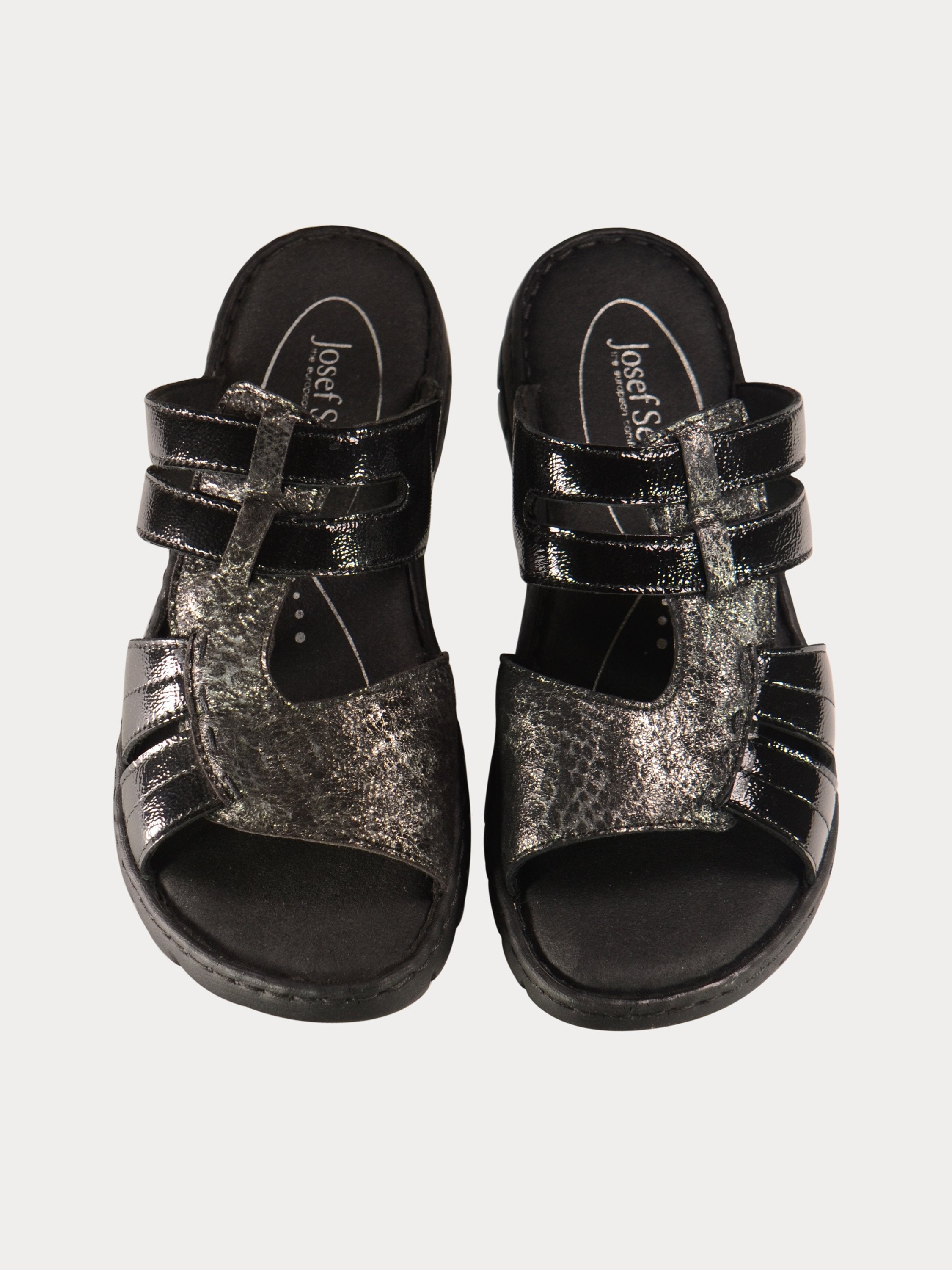 Josef Seibel Animal Print Sandals #color_Black