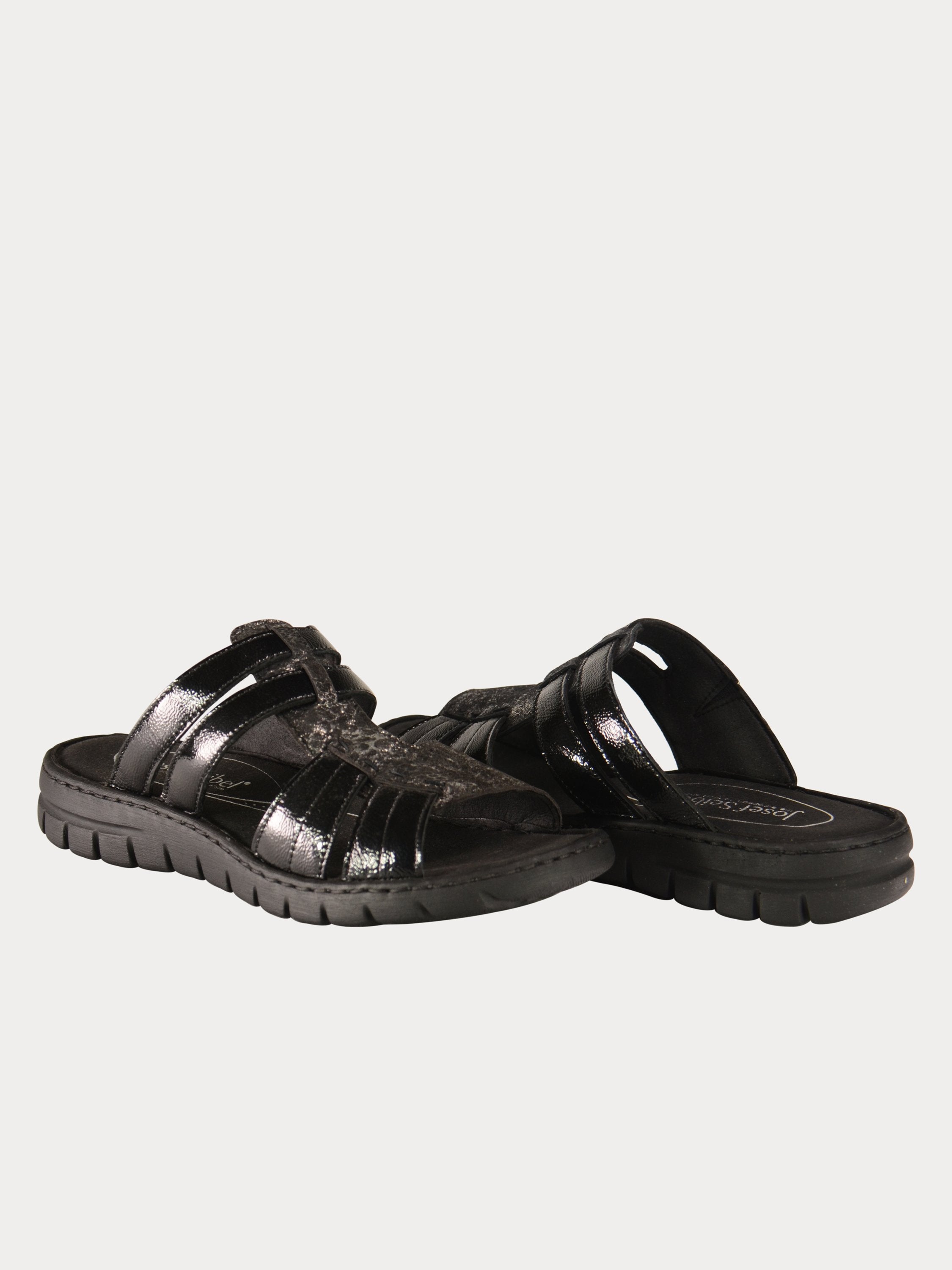 Josef Seibel Animal Print Sandals #color_Black