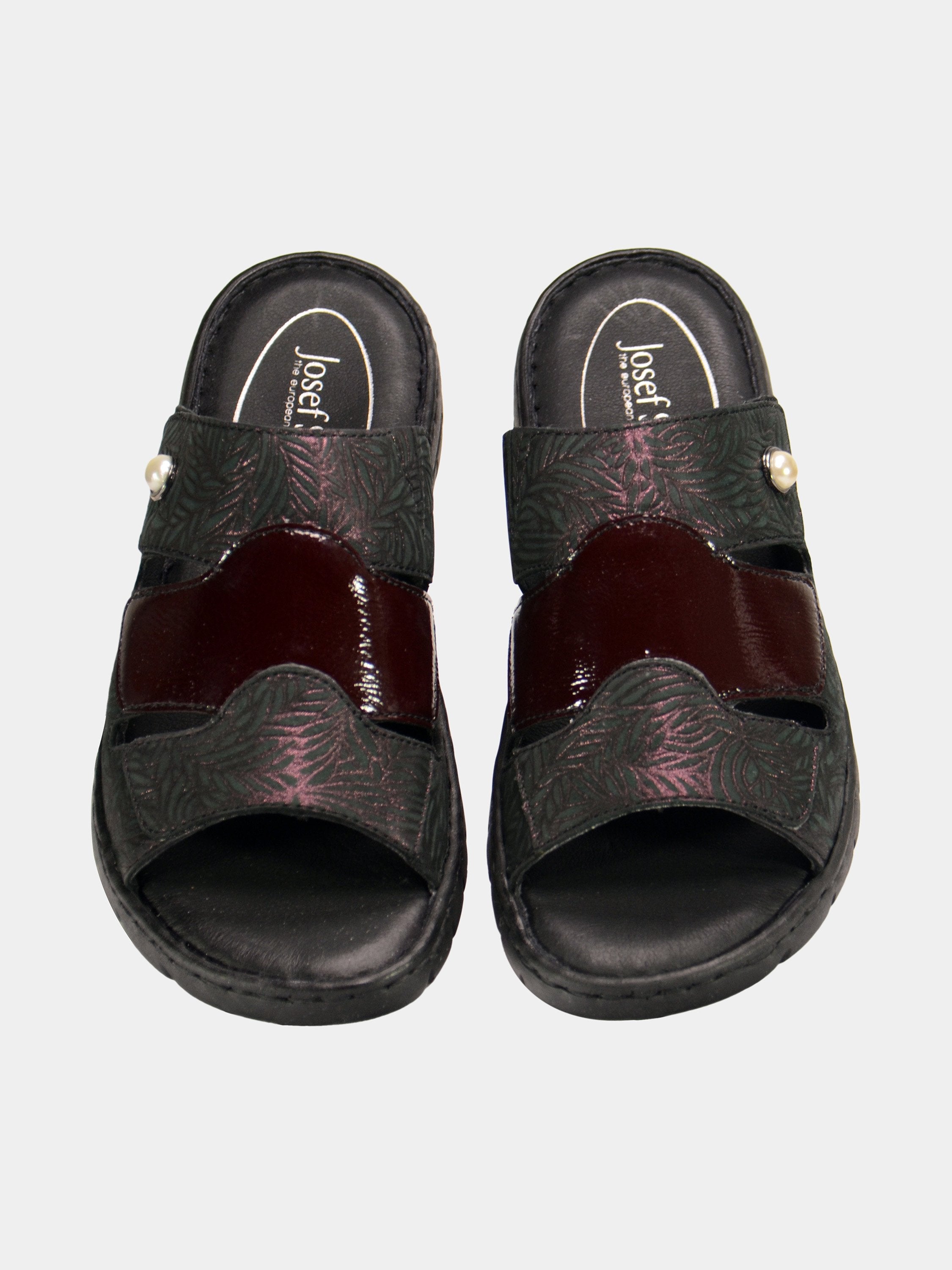 Josef Seibel Chinoiserie Pearl Slider Sandals #color_Maroon