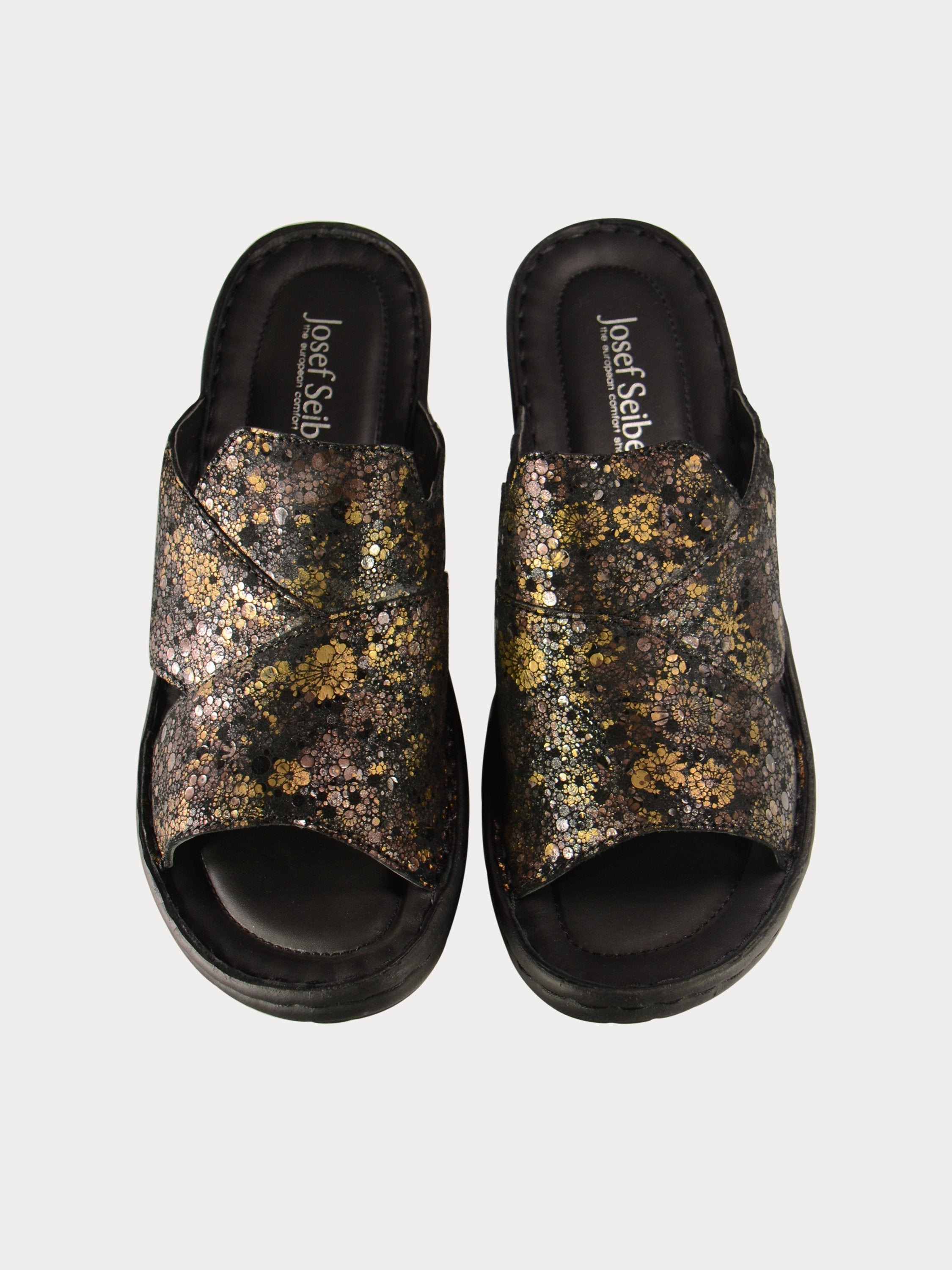 Josef Seibel Floral Detailed Slider Sandals #color_Gray