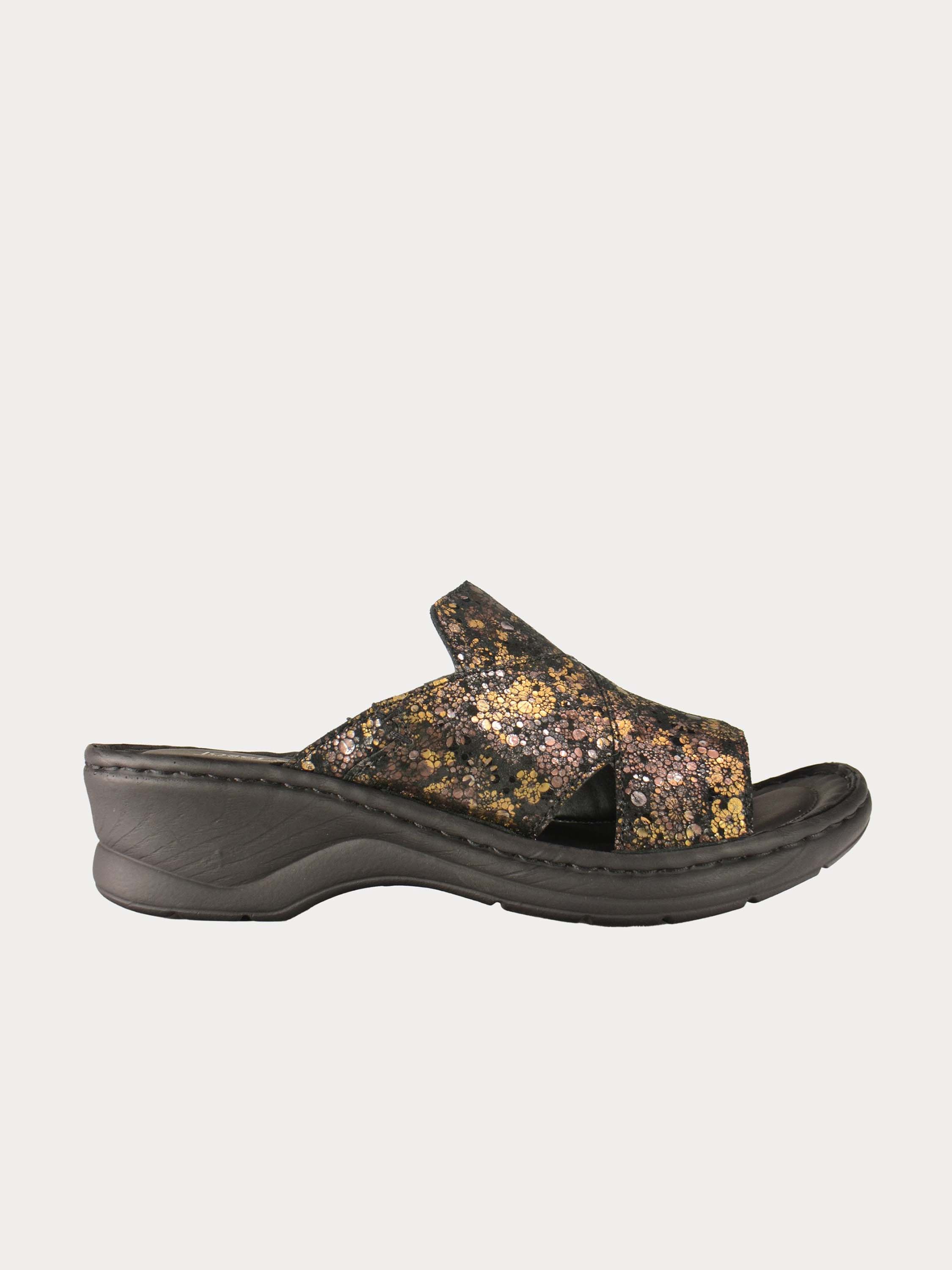 Josef Seibel Floral Detailed Slider Sandals #color_Gray