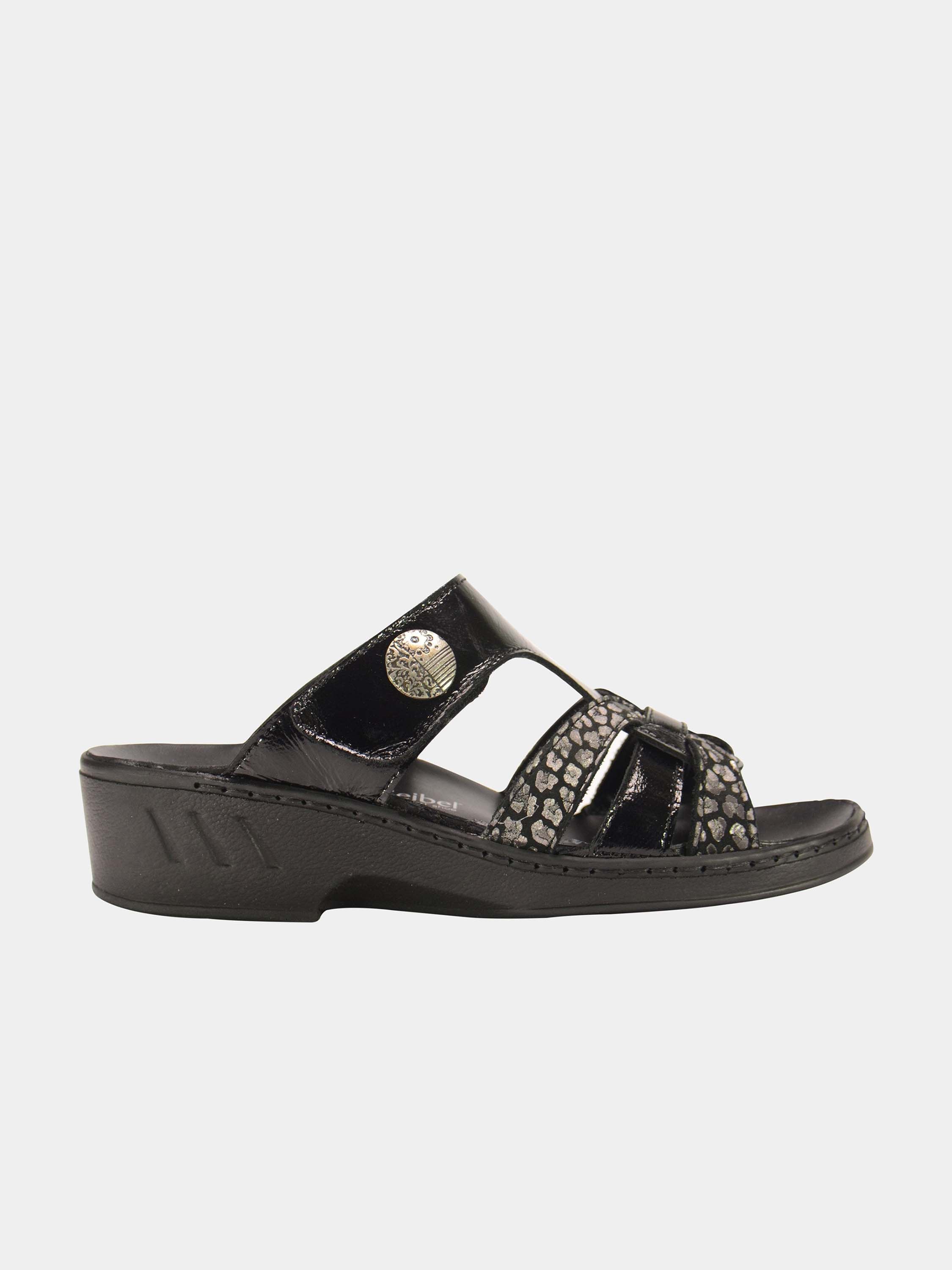Josef Seibel Ornamental Detail Strap Sandals #color_Black