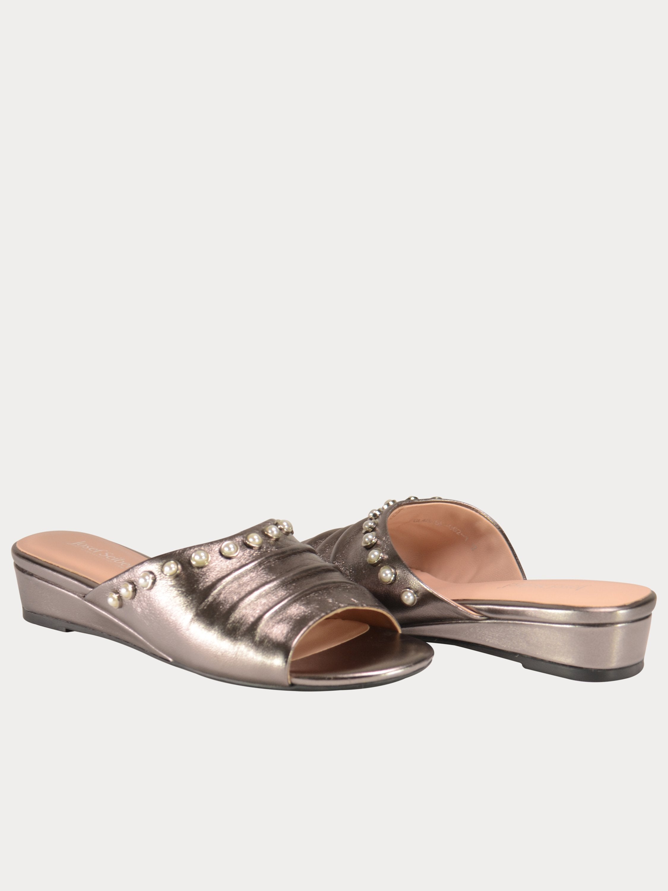 Josef Seibel Pearl Studded Slider Sandals #color_Gray