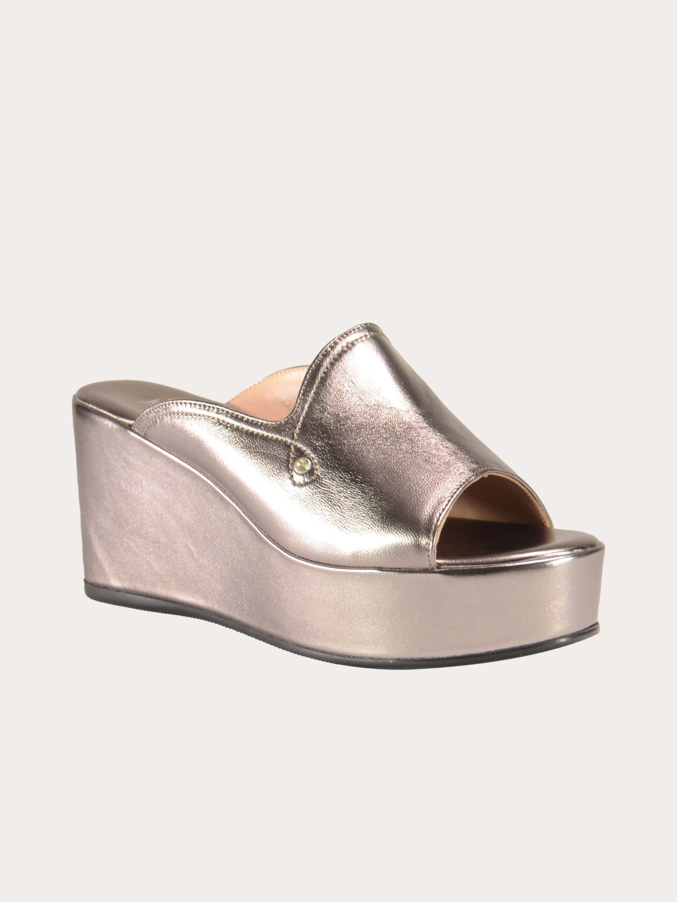 Josef Seibel Shiny Leather Wedges #color_Gray