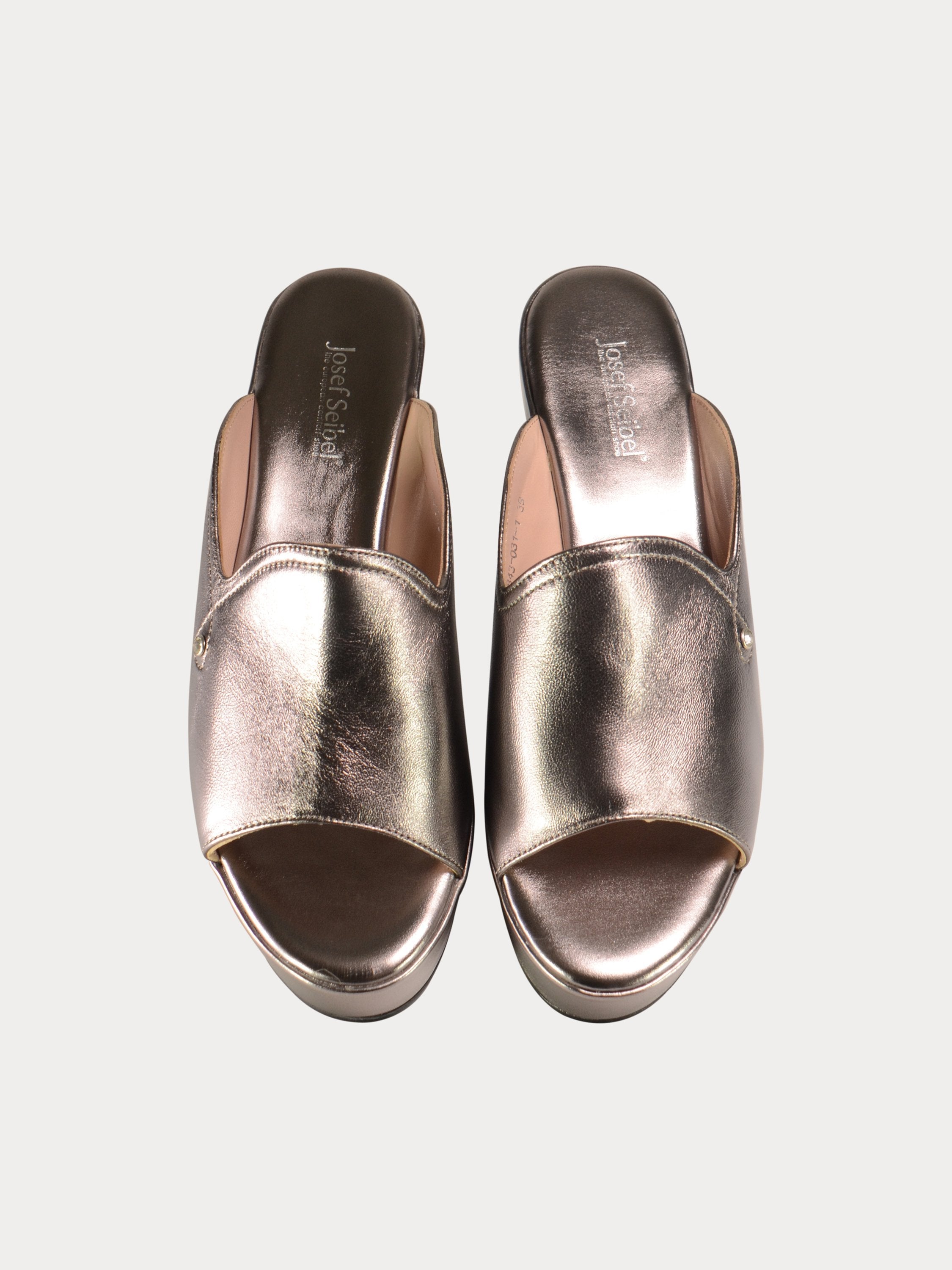 Josef Seibel Shiny Leather Wedges #color_Gray