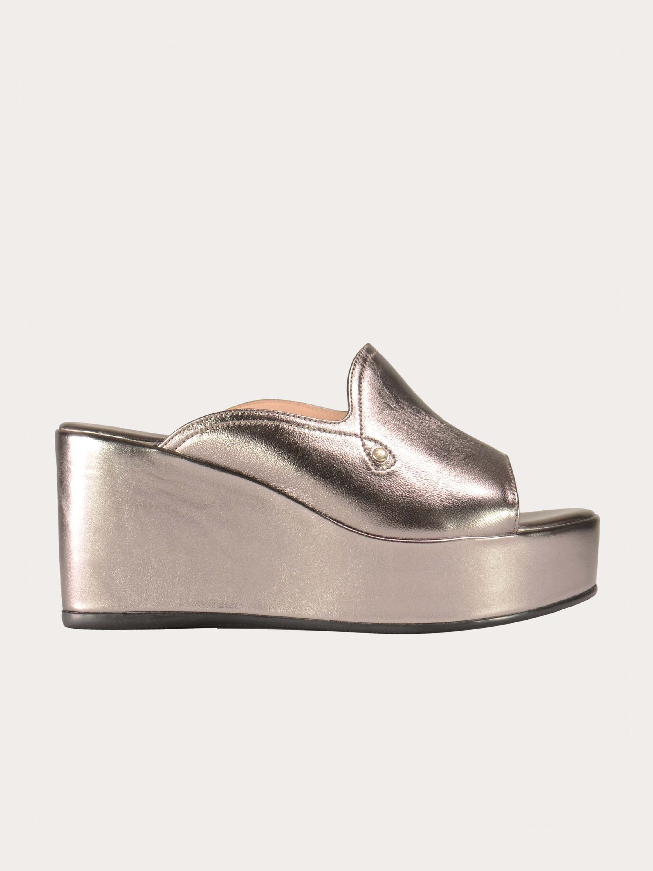 Josef Seibel Shiny Leather Wedges #color_Gray