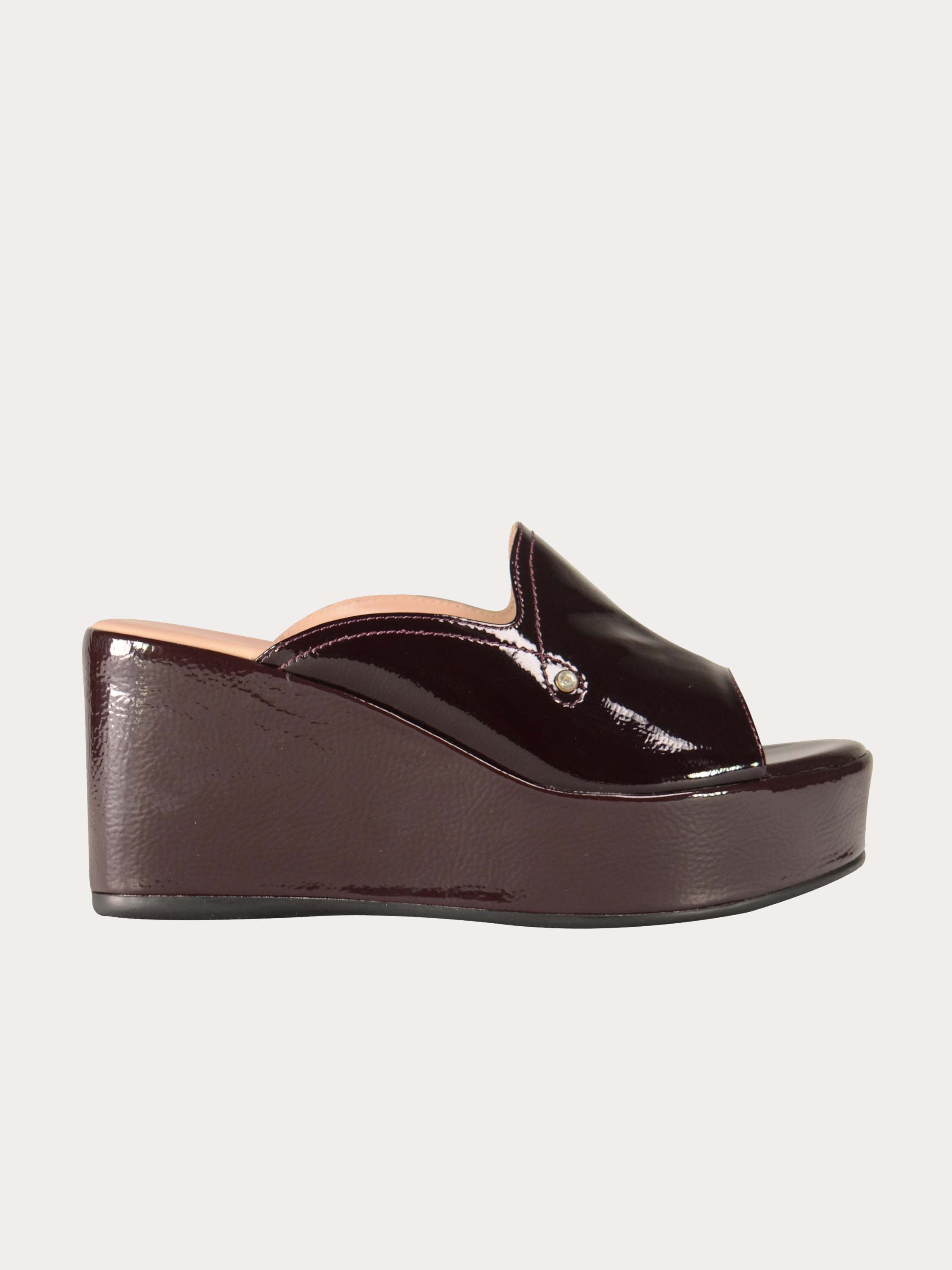 Josef Seibel Shiny Leather Wedges #color_Maroon