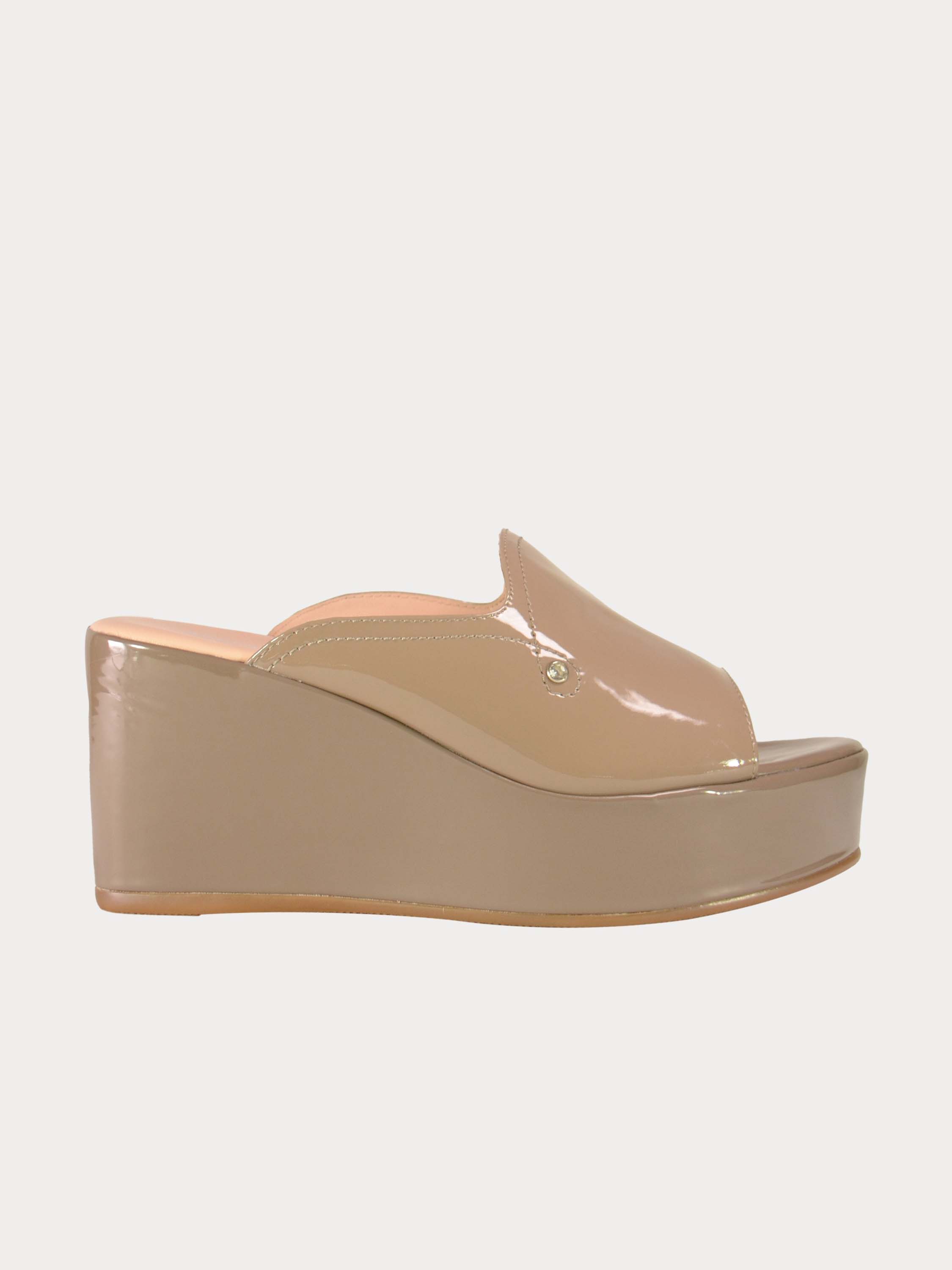 Josef Seibel Shiny Leather Wedges #color_Brown