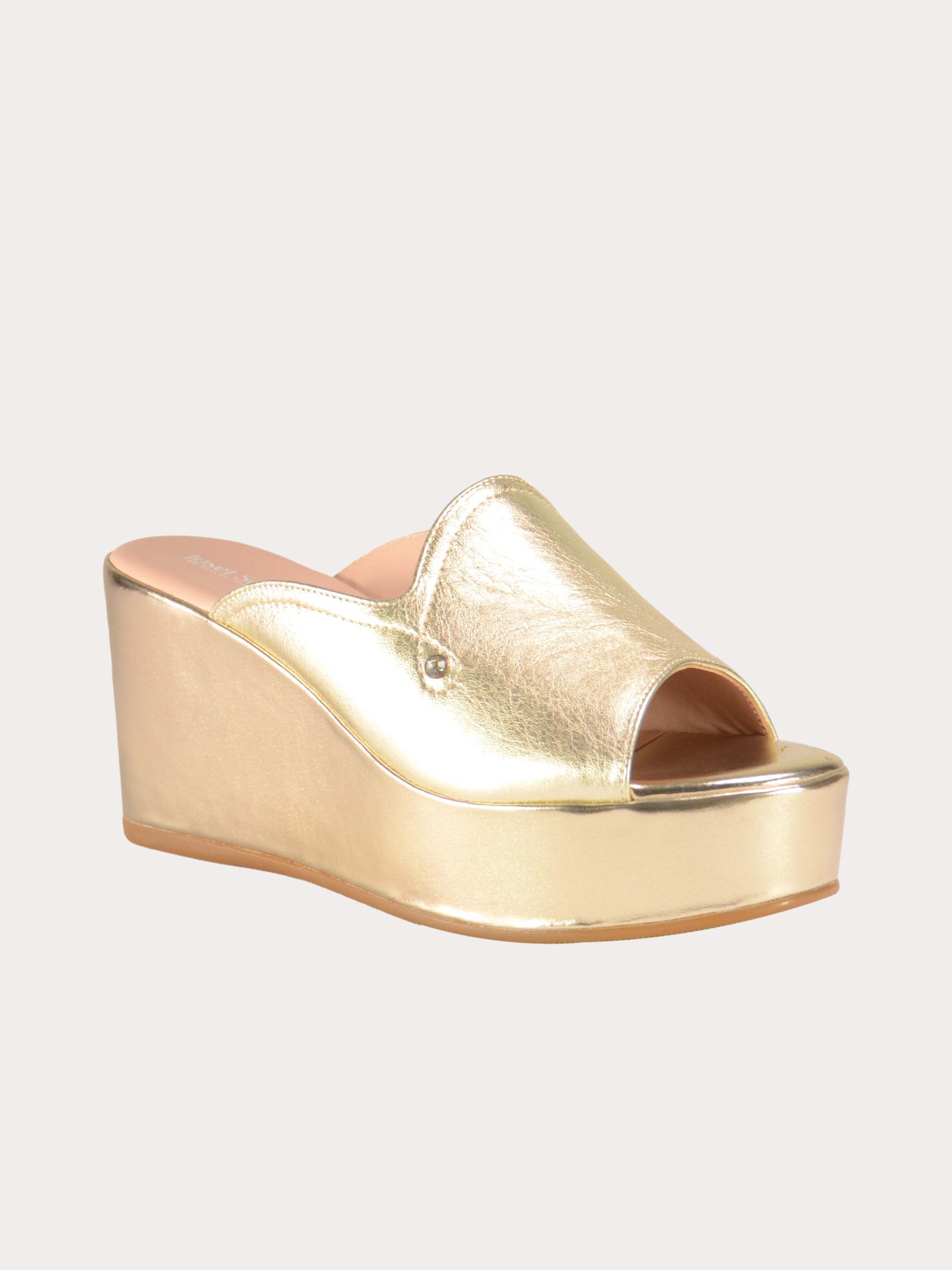 Josef Seibel Shiny Leather Wedges #color_Gold