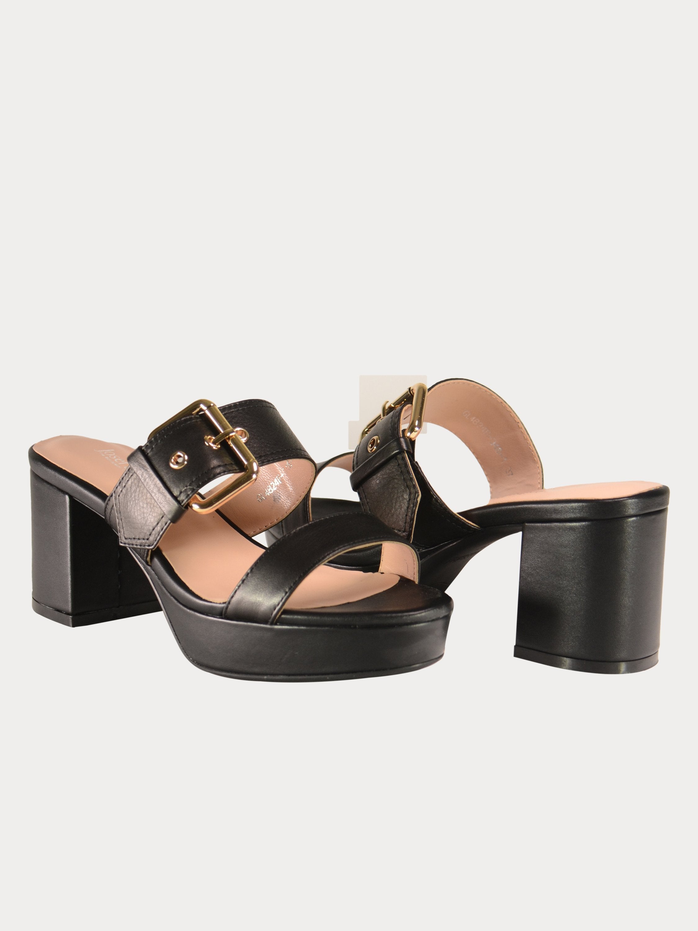 Josef Seibel Women Buckle Strap Heels #color_Black