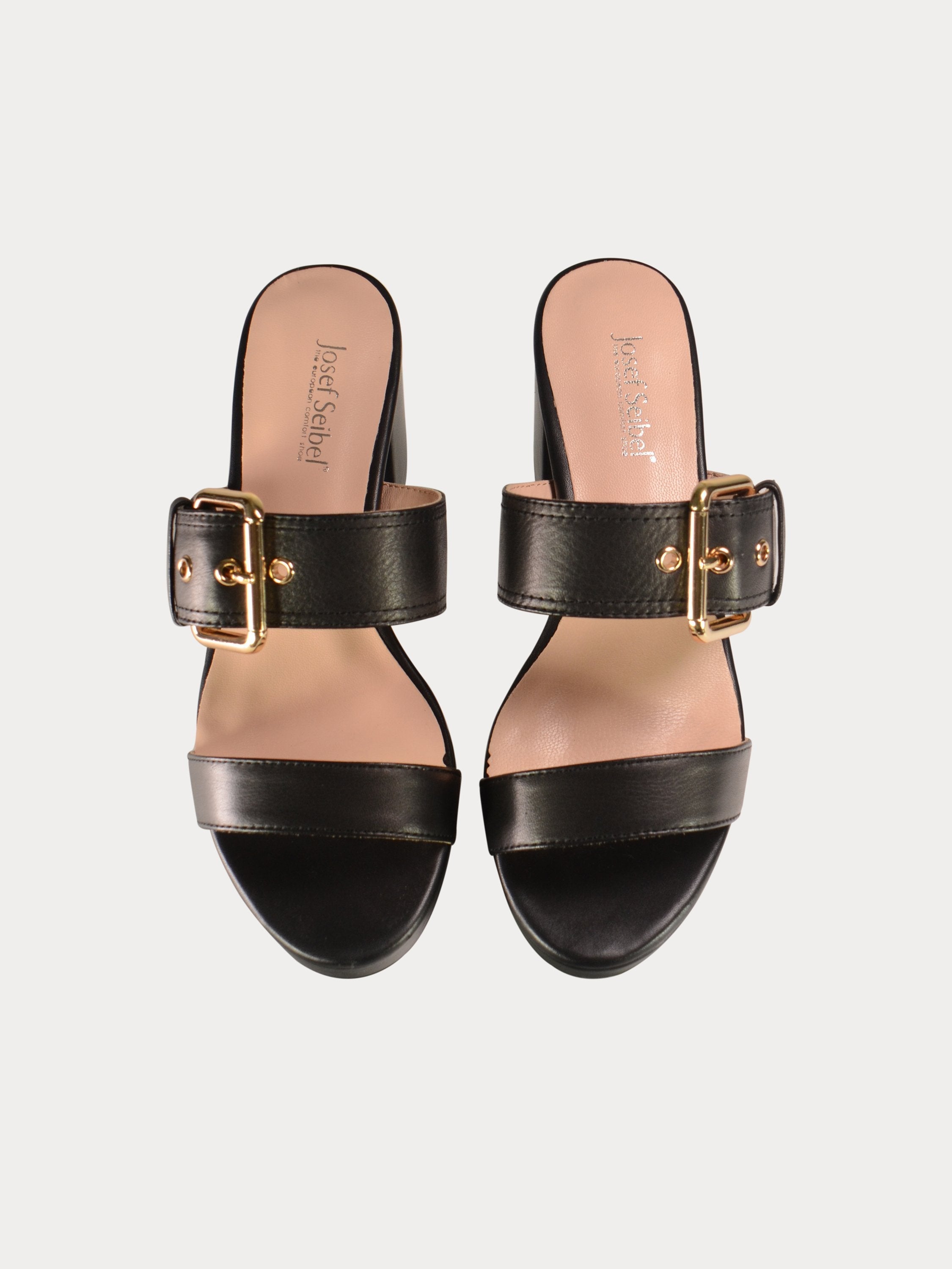 Josef Seibel Women Buckle Strap Heels #color_Black