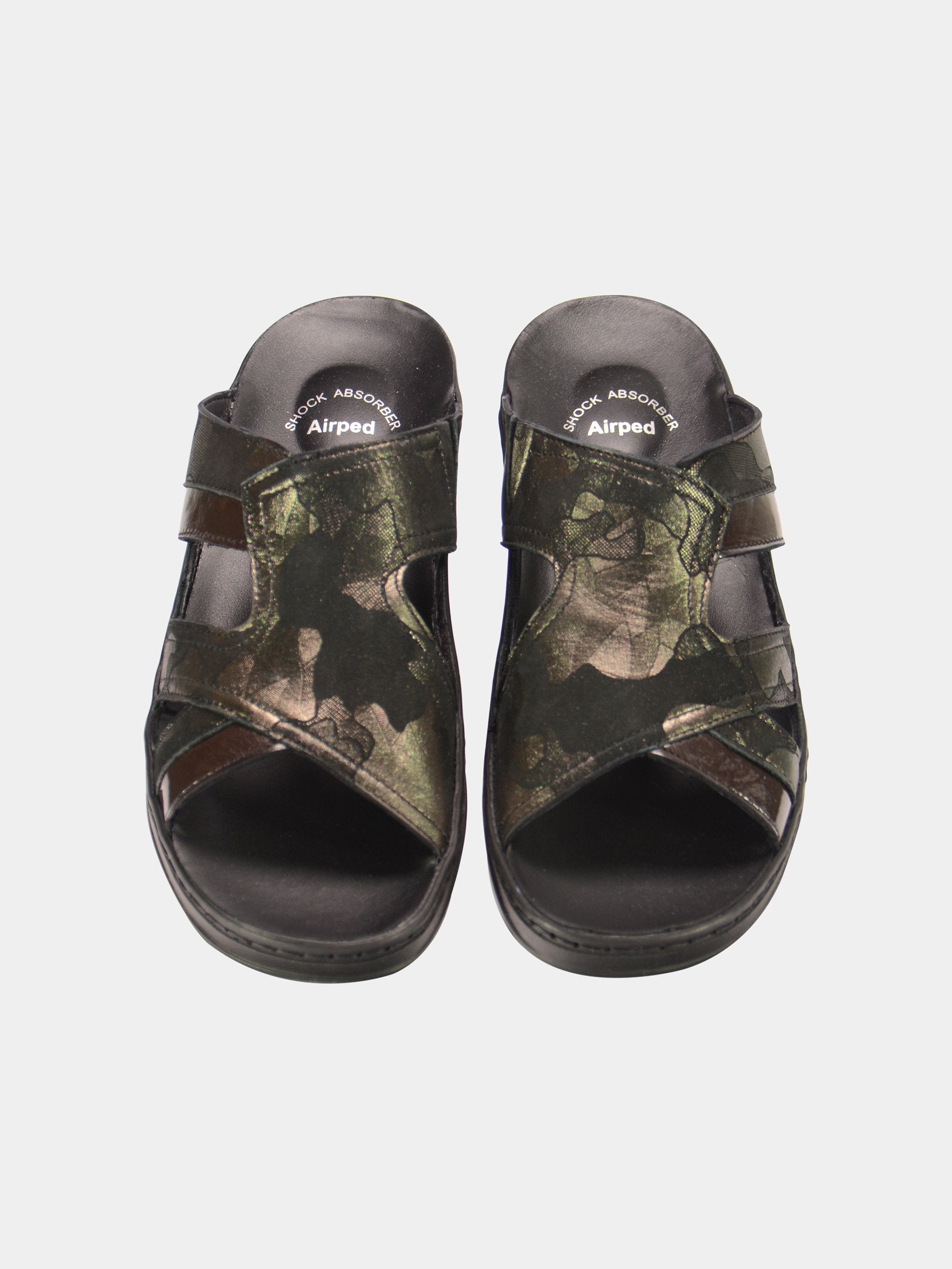Josef Seibel Women Cammo Print Slider Leather Sandals #color_Brown