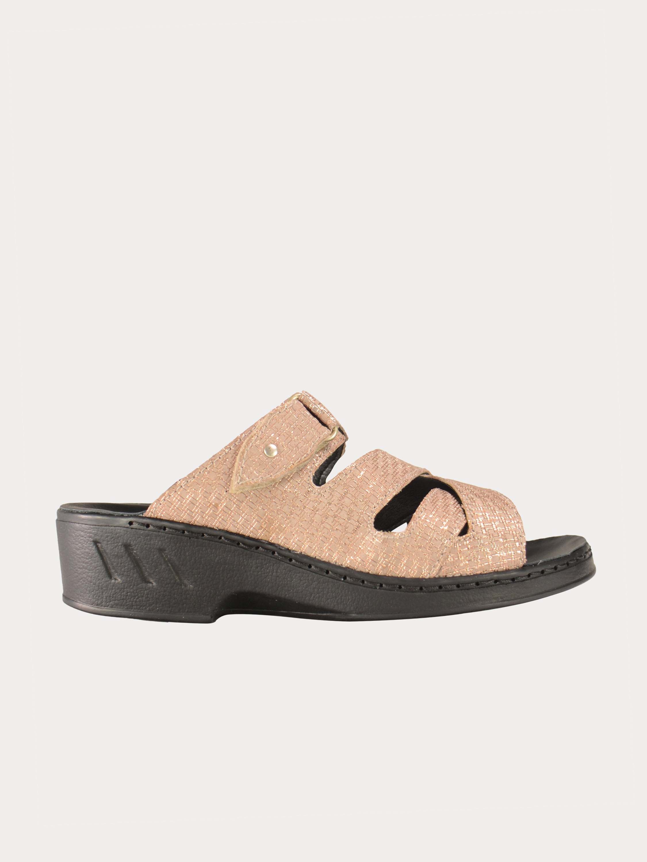 Josef Seibel Women Casual Slider Leather Sandals #color_Beige