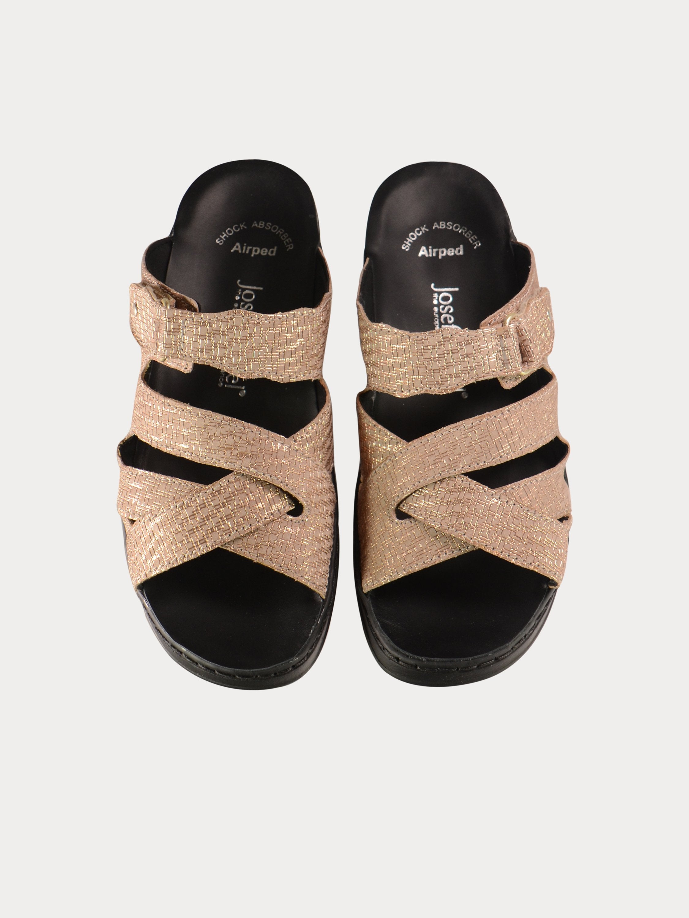 Josef Seibel Women Casual Slider Leather Sandals #color_Beige