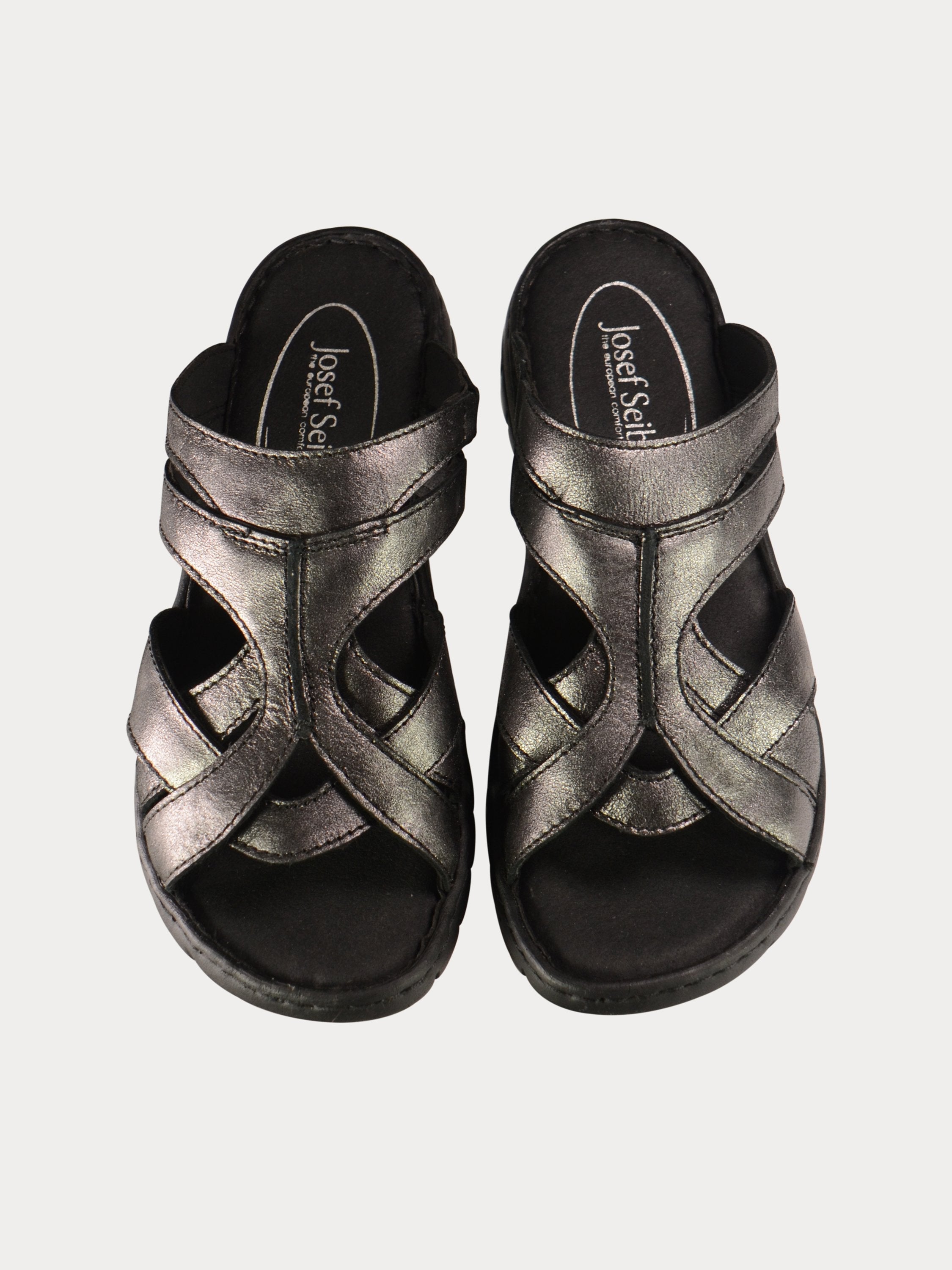 Josef Seibel Women Gray Slider Sandals #color_Gray