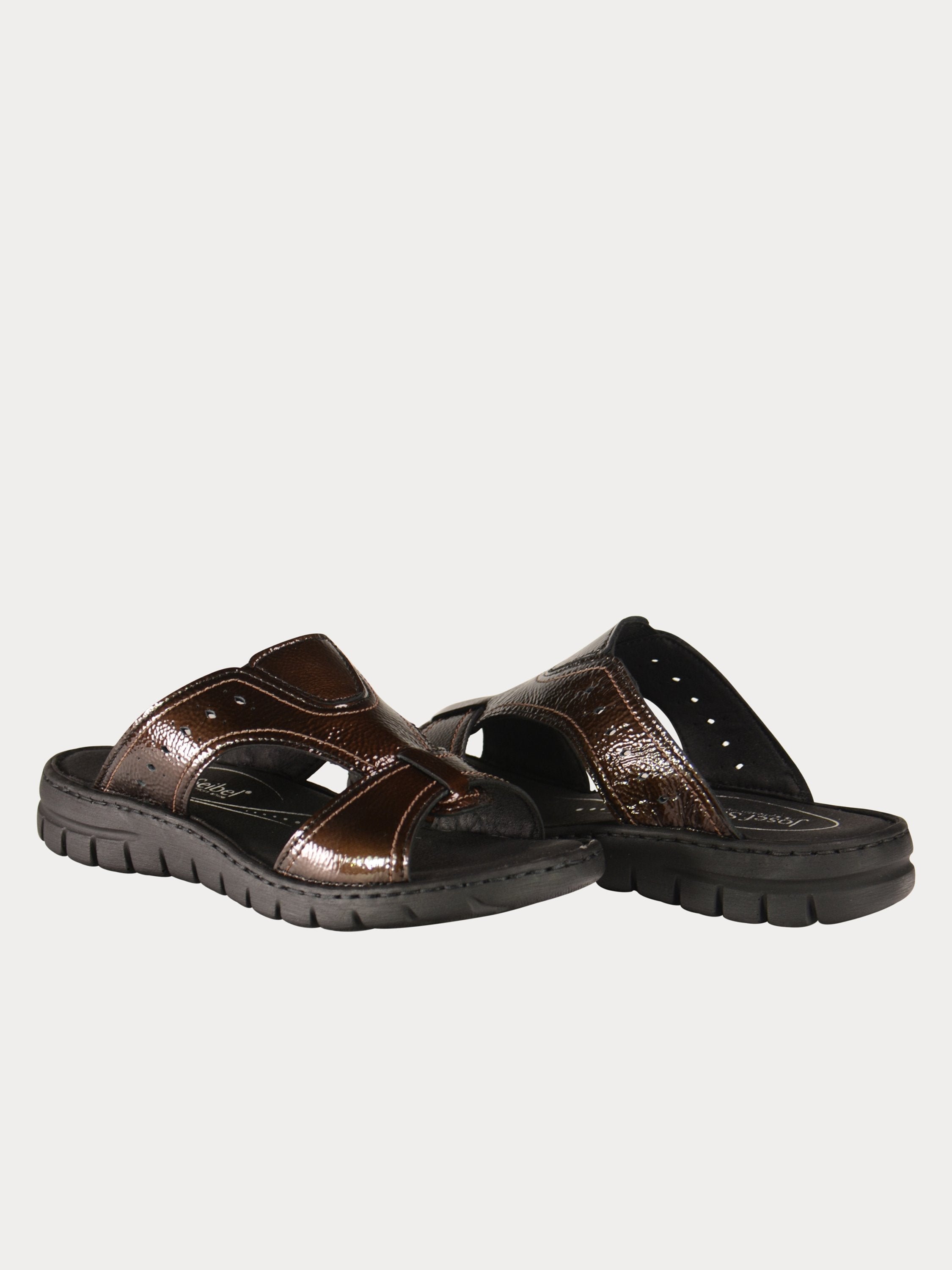 Josef Seibel Women Slider Leather Sandals #color_Brown