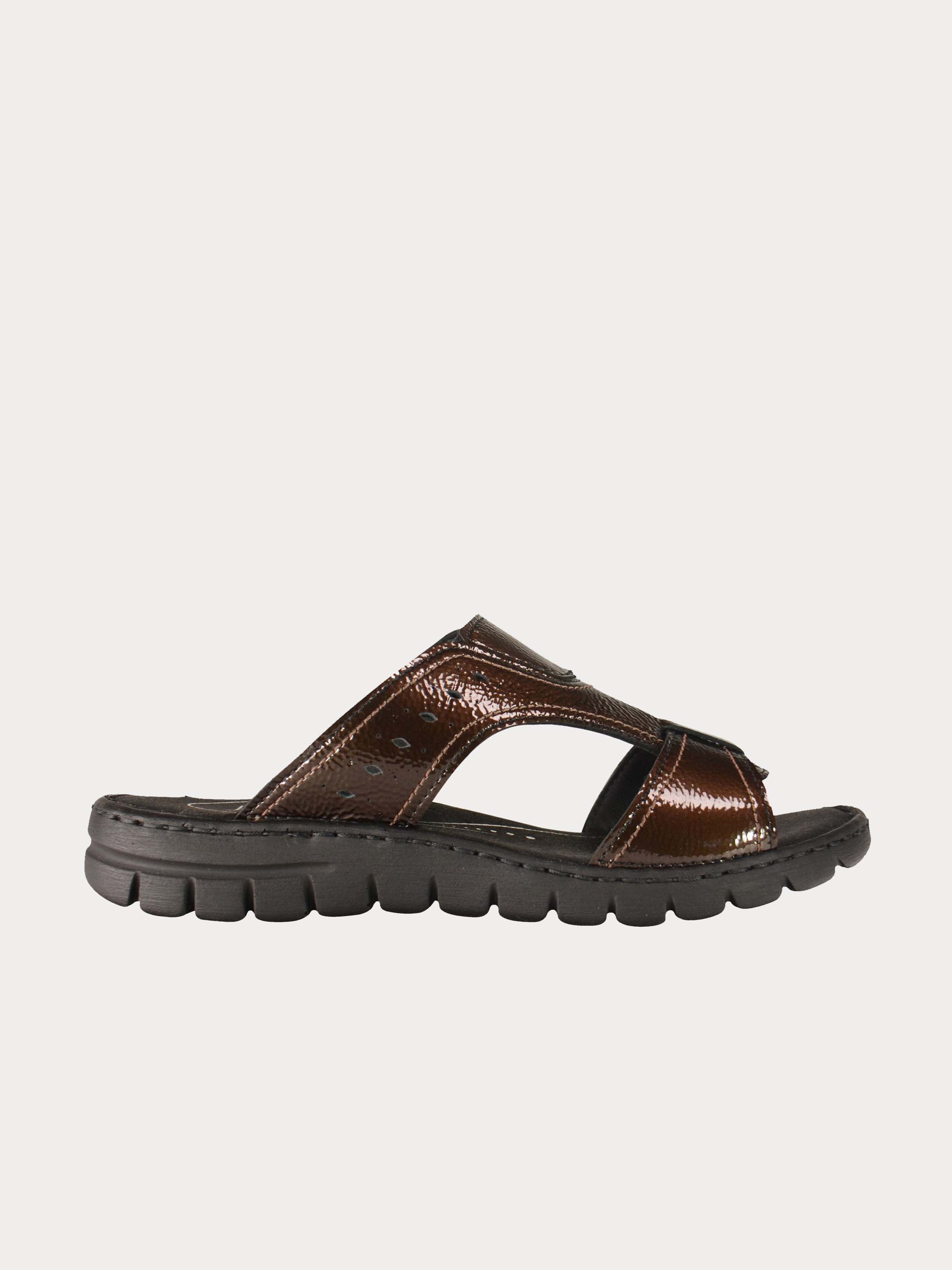 Josef Seibel Women Slider Leather Sandals #color_Brown