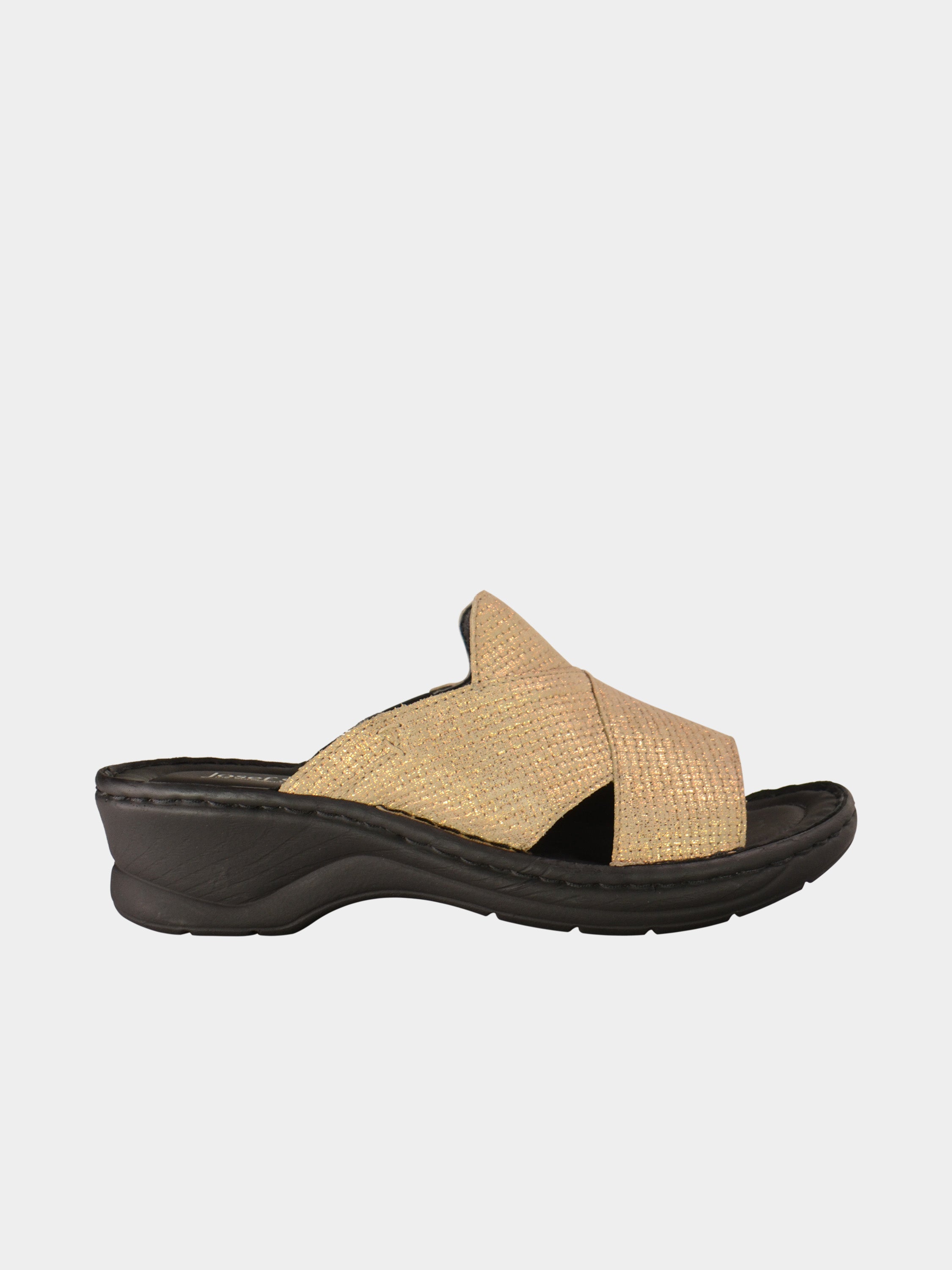 Josef Seibel Women Slider Sandals in Brown Suede #color_Brown