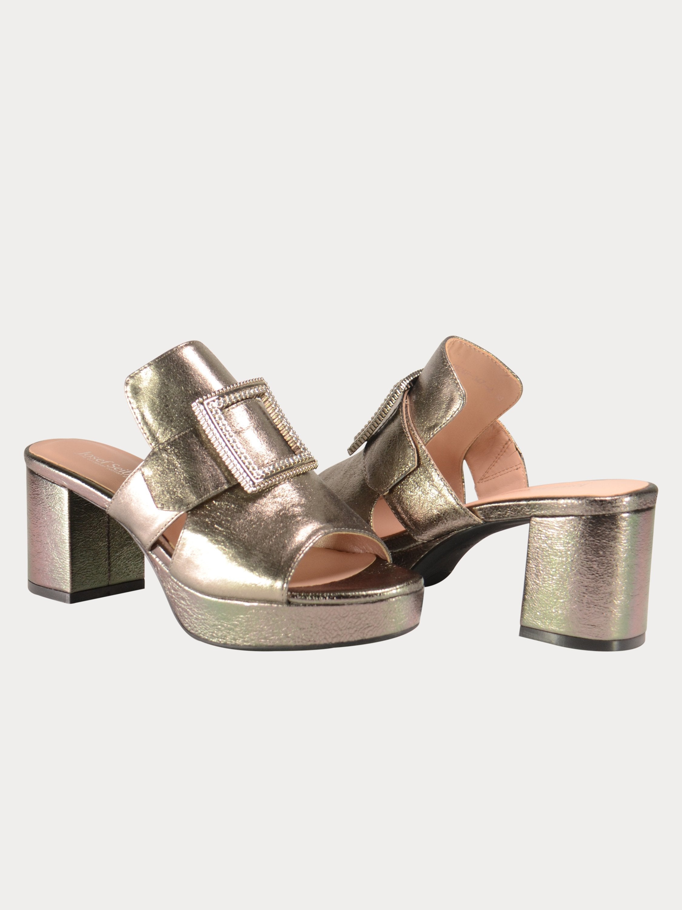 Josef Seibel Women Square Buckle Heels #color_Grey