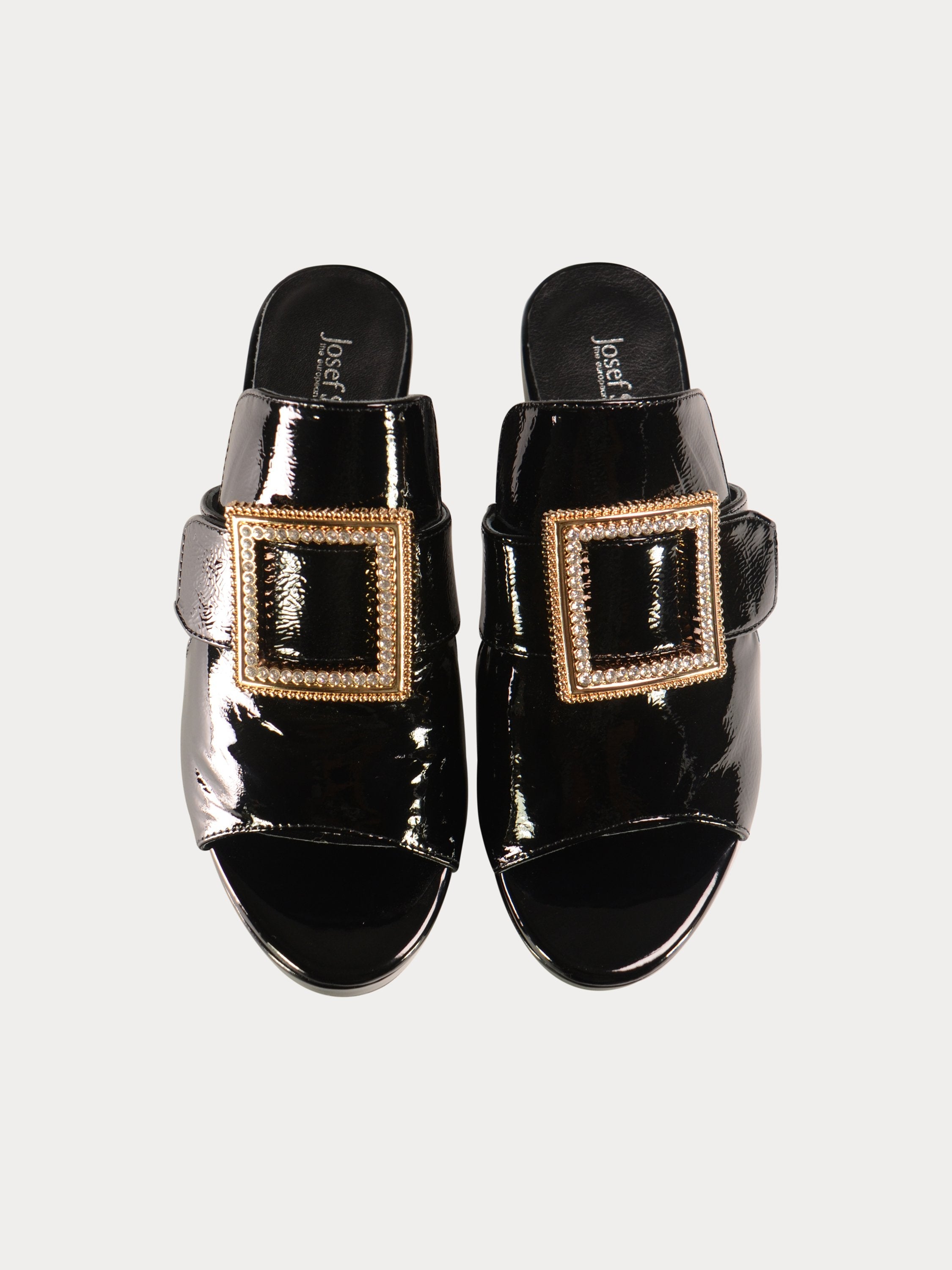 Josef Seibel Women Square Buckle Heels #color_Black