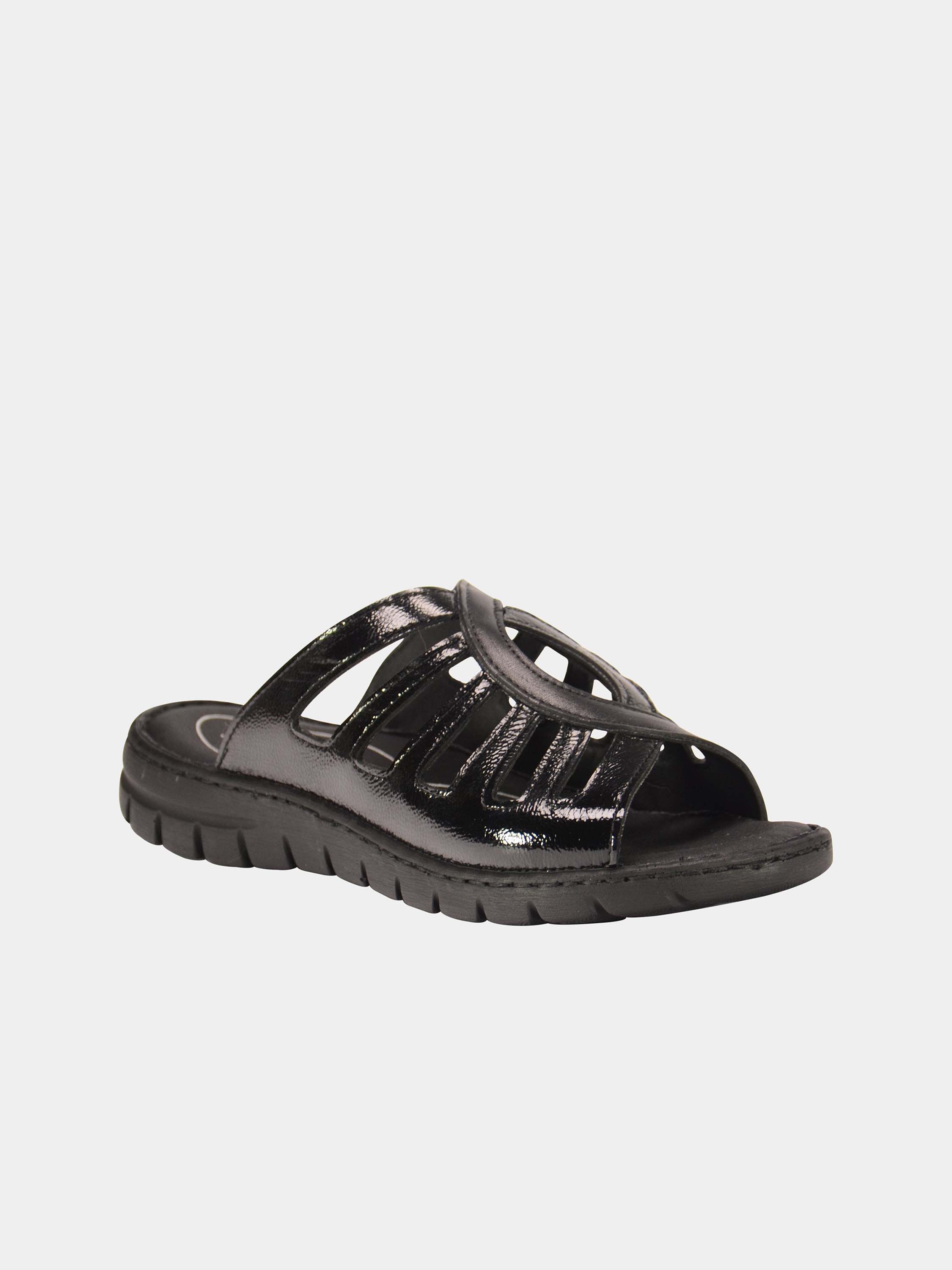 Josef Seibel Women's Coiled Slider Sandals #color_Black
