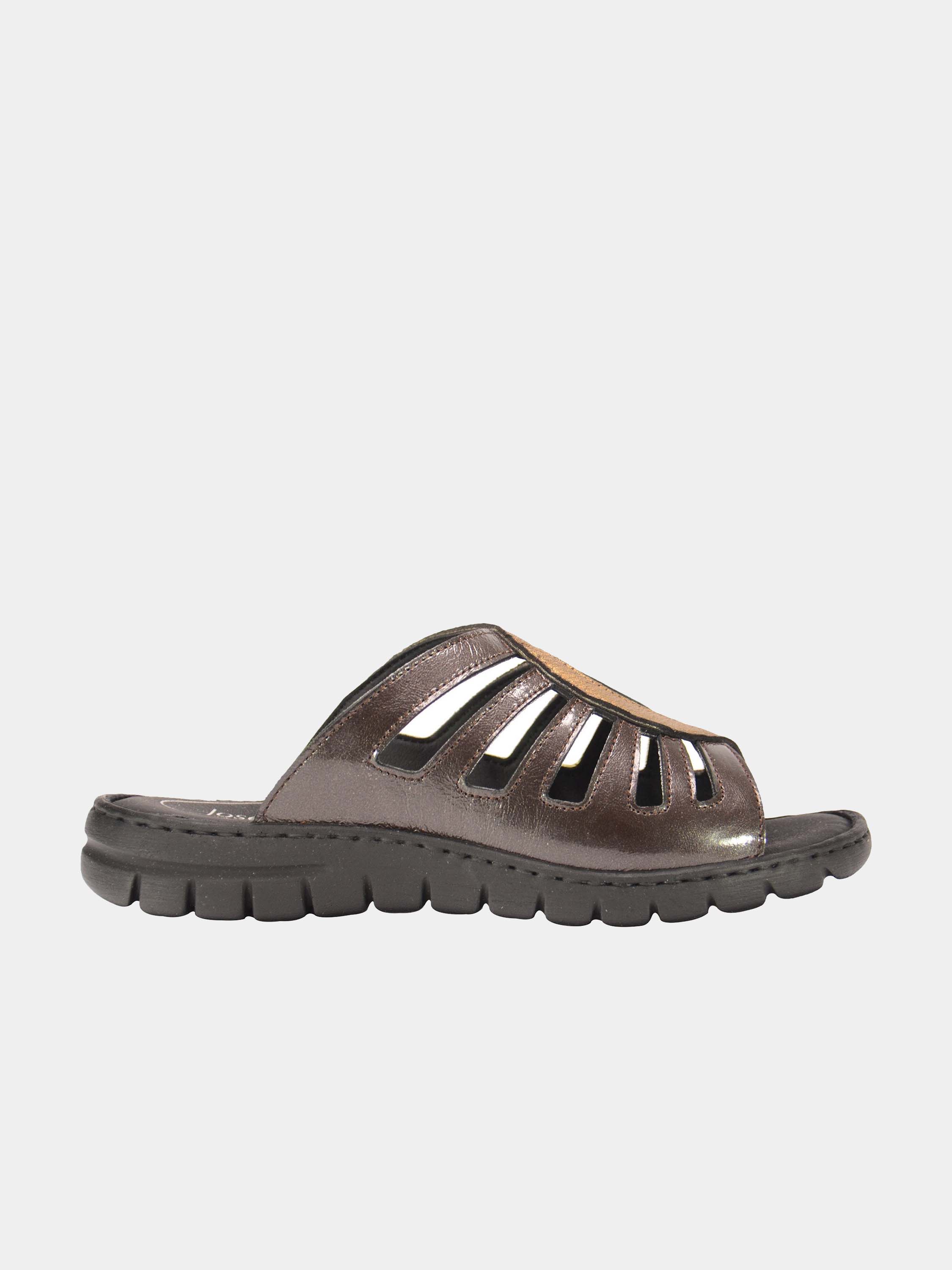 Josef Seibel Women's Coiled Slider Sandals #color_Brown