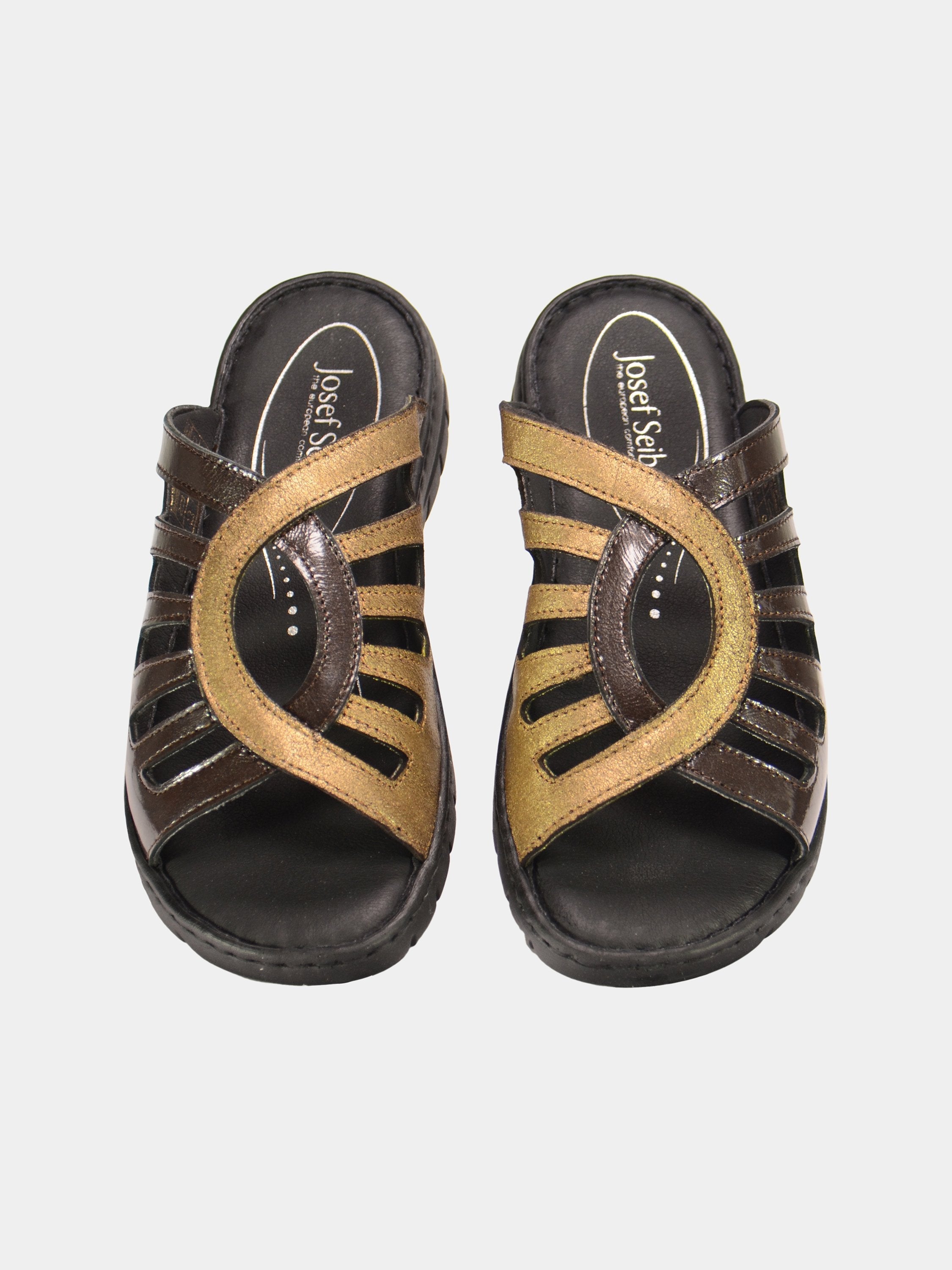Josef Seibel Women's Coiled Slider Sandals #color_Brown