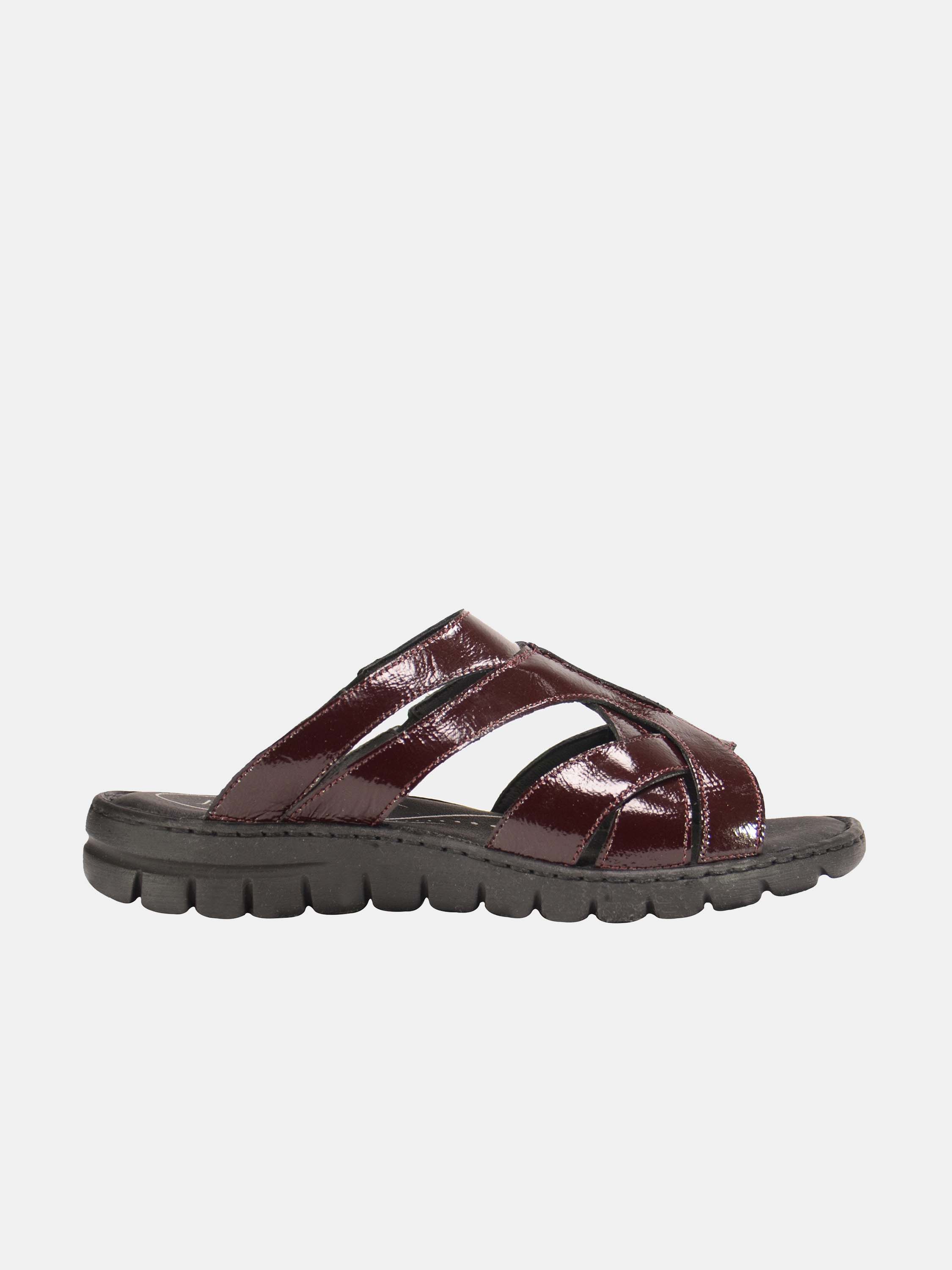 Josef Seibel Women's Patent Leather Slider Sandals #color_Maroon