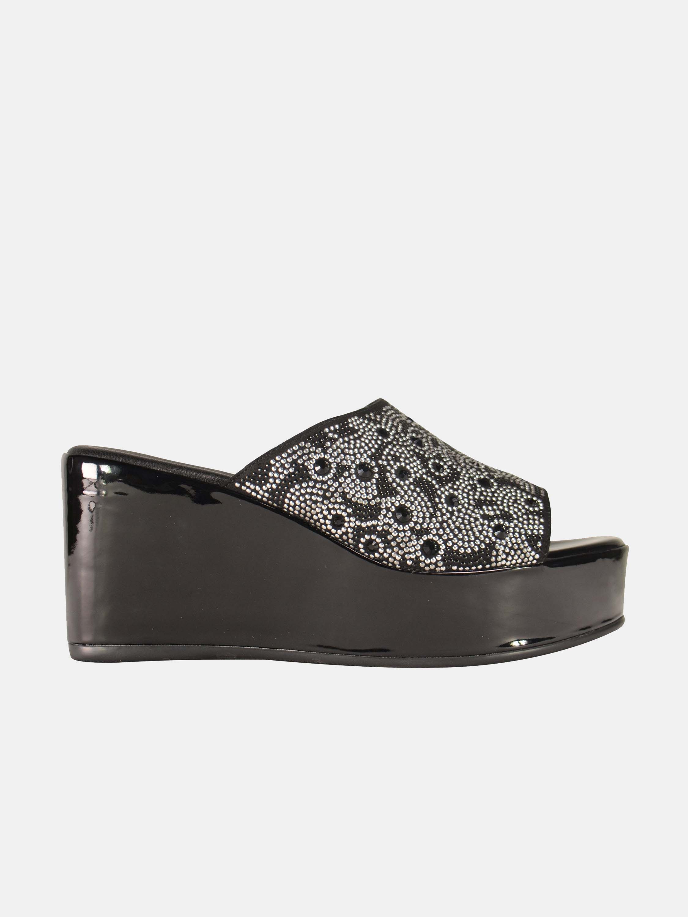 Josef Seibel Women's Platform Suede Sandals #color_Black