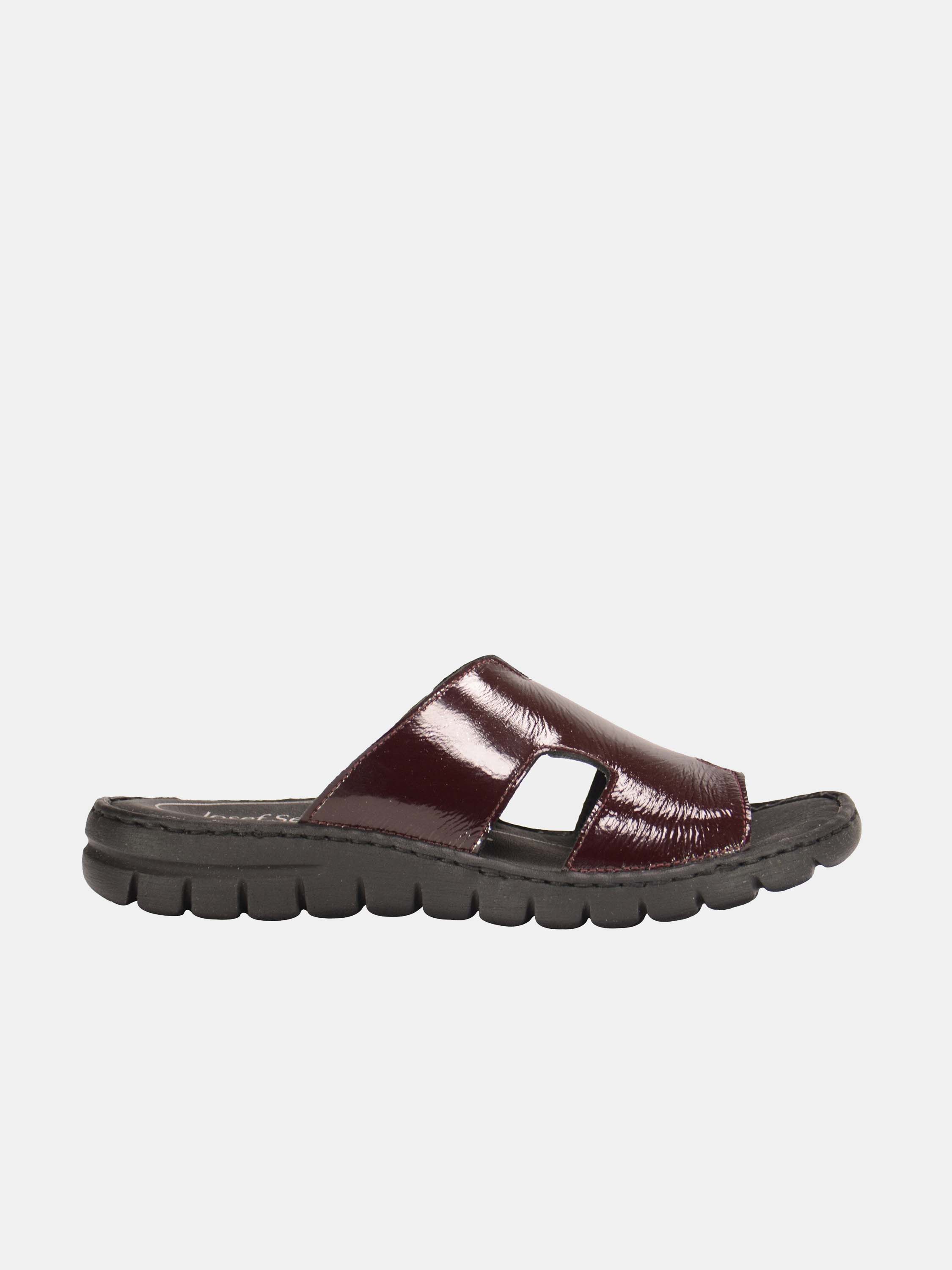 Josef Seibel Women's Shiny Leather Sandals #color_Maroon