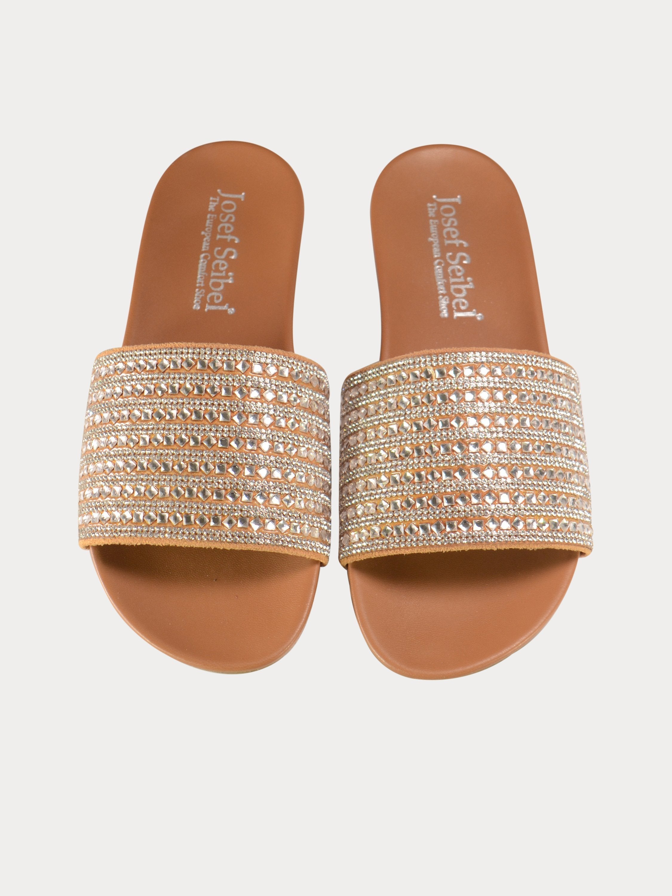 Josef Seibel Women's Studded Flat Sandals #color_Brown