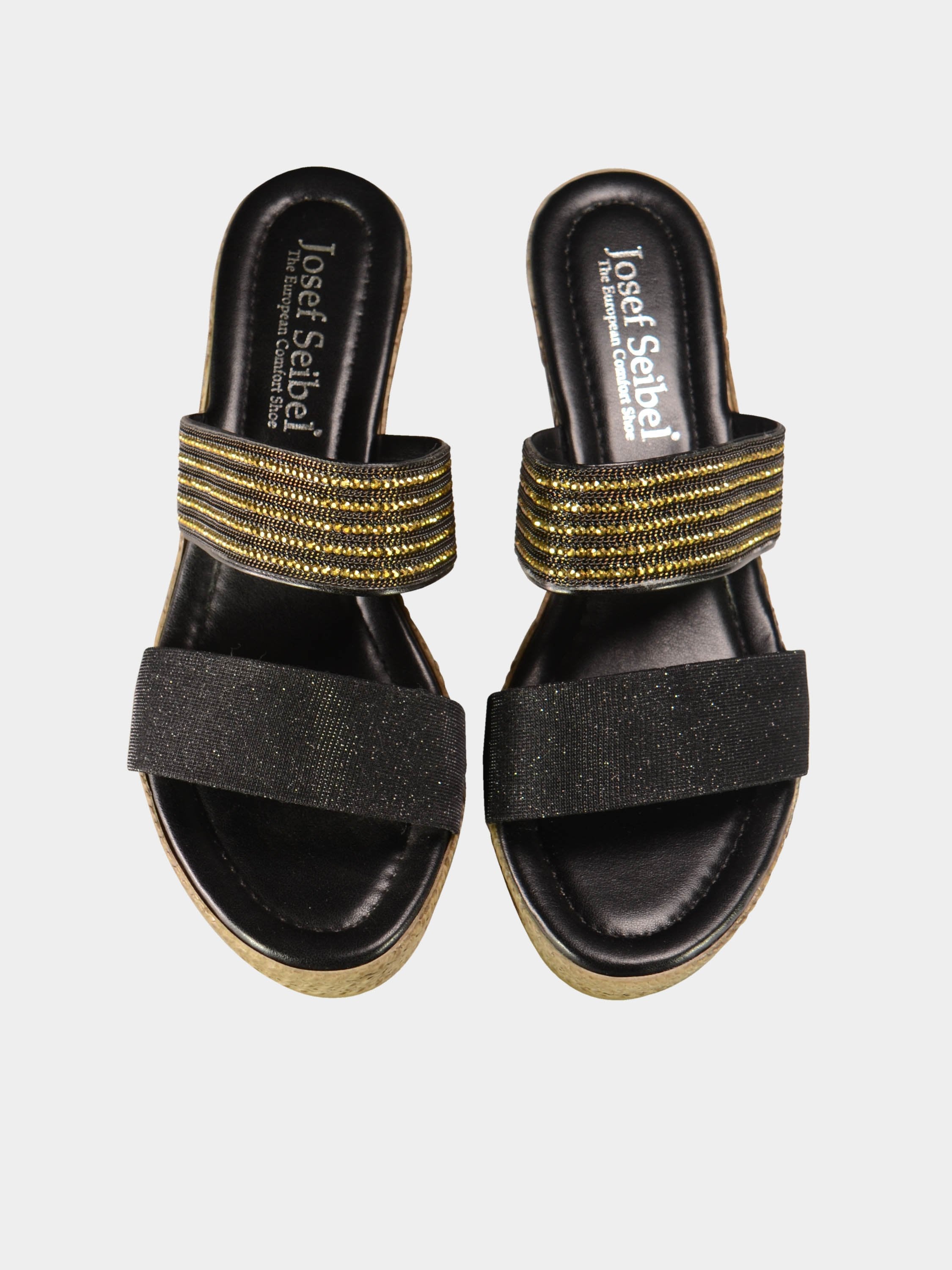 Josef Seibel Women's Wedge Espadrilles #color_Black