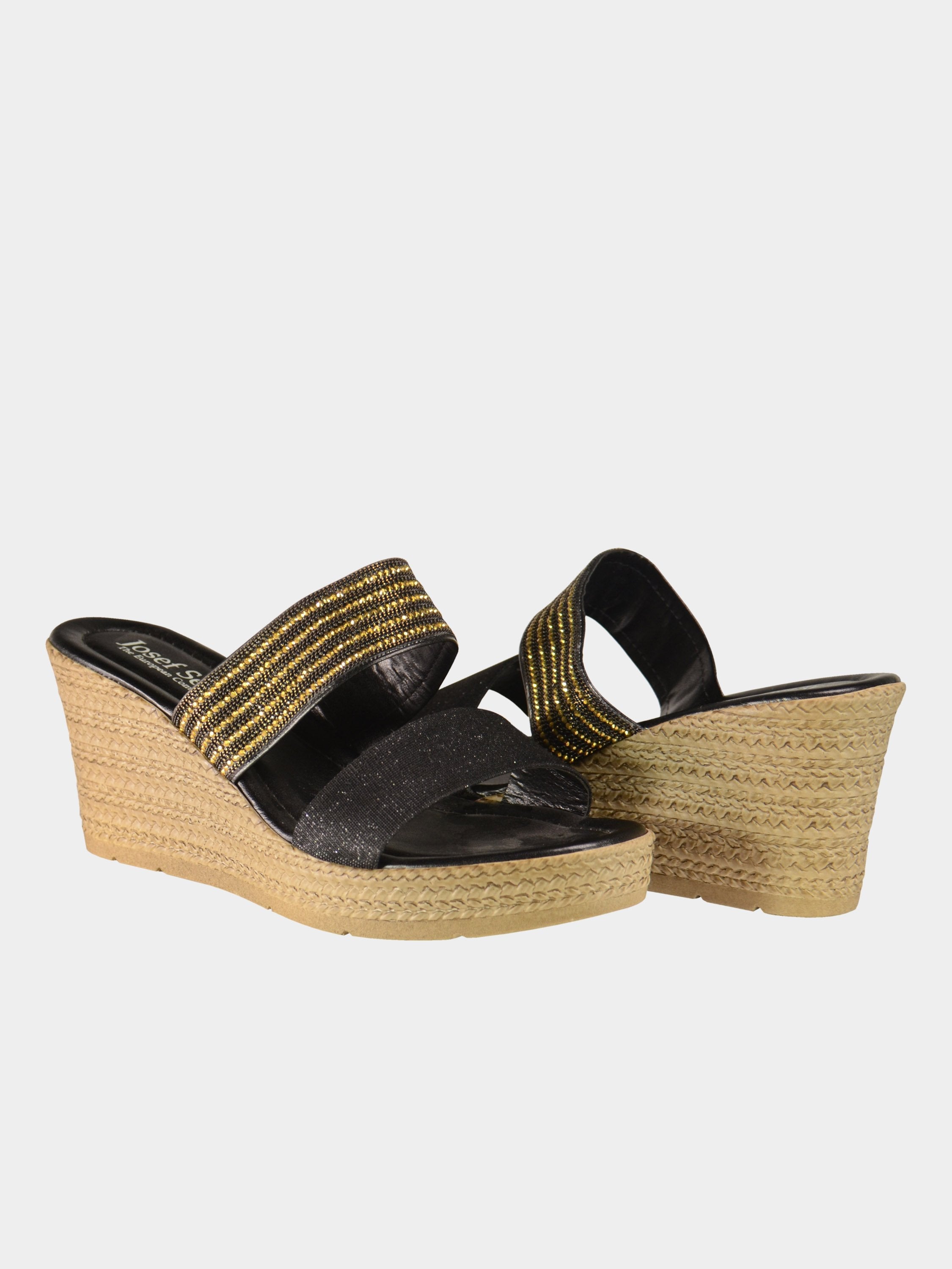Josef Seibel Women's Wedge Espadrilles #color_Black