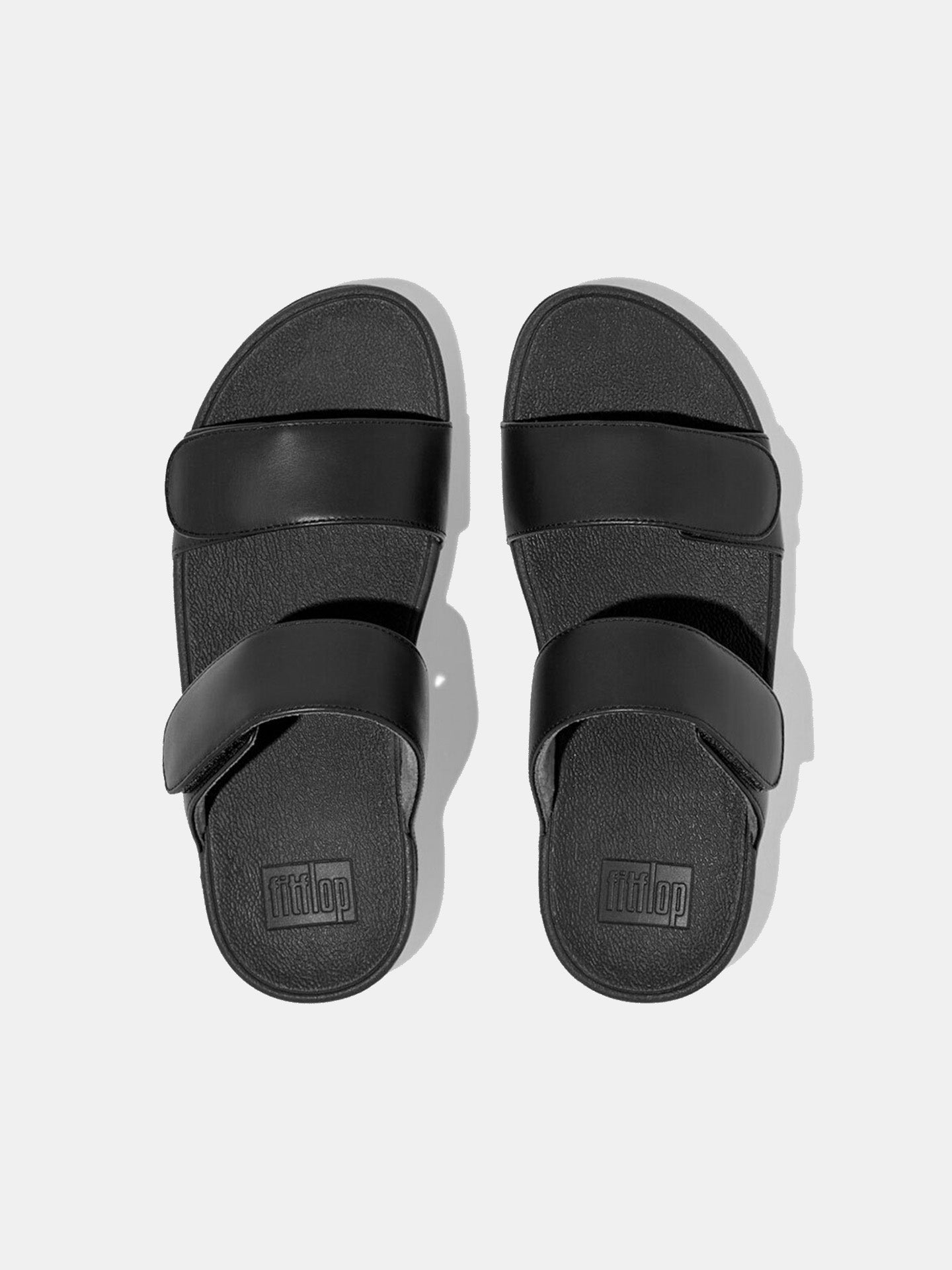 Fitflop Women's Lulu Adjustable Leather Slides #color_Black